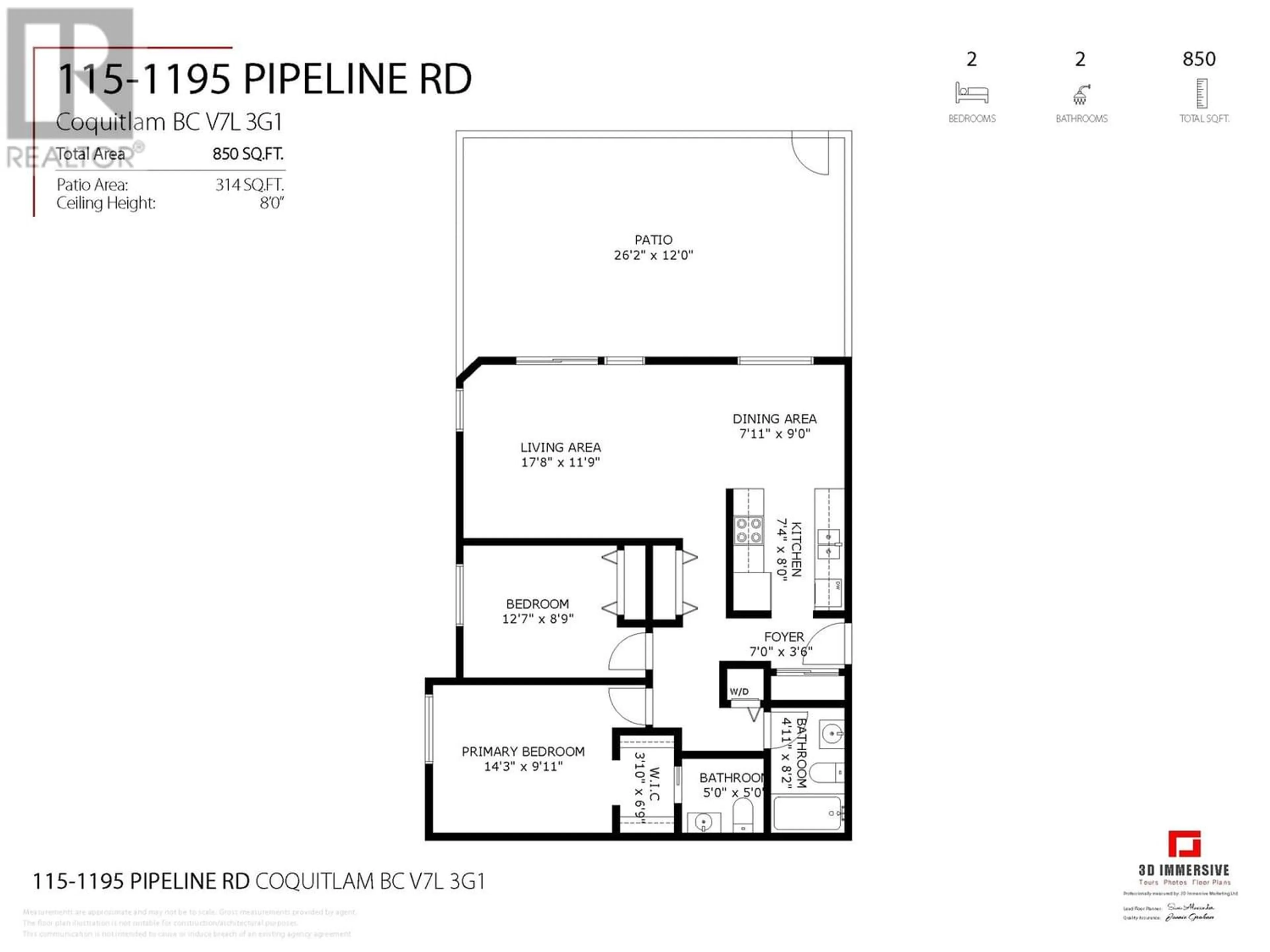Floor plan for 115 1195 PIPELINE ROAD, Coquitlam British Columbia V7L3G1
