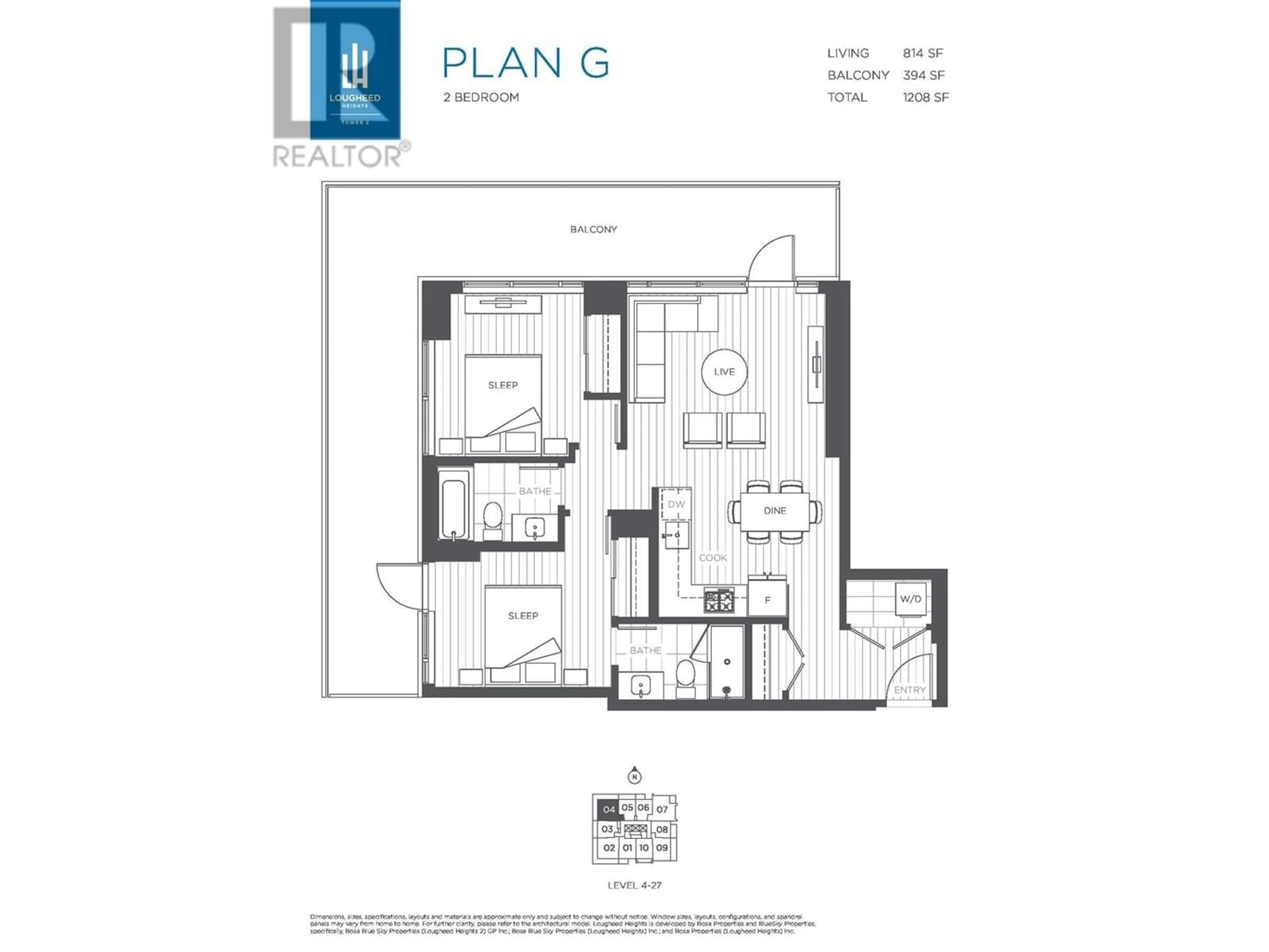 Floor plan for 704 525 FOSTER AVENUE, Coquitlam British Columbia V3J0H6
