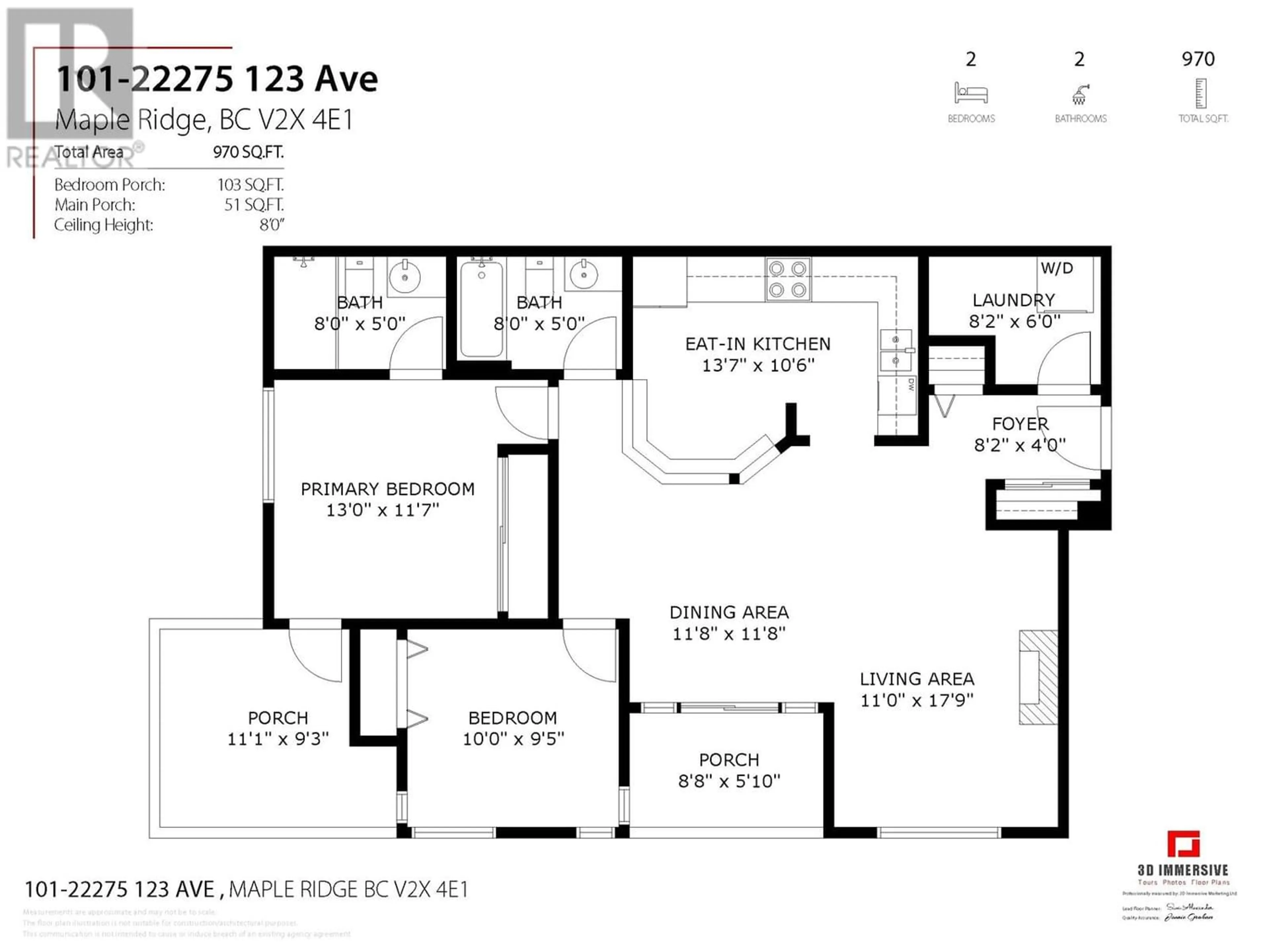 Floor plan for 101 22275 123 AVENUE, Maple Ridge British Columbia V2X4E1