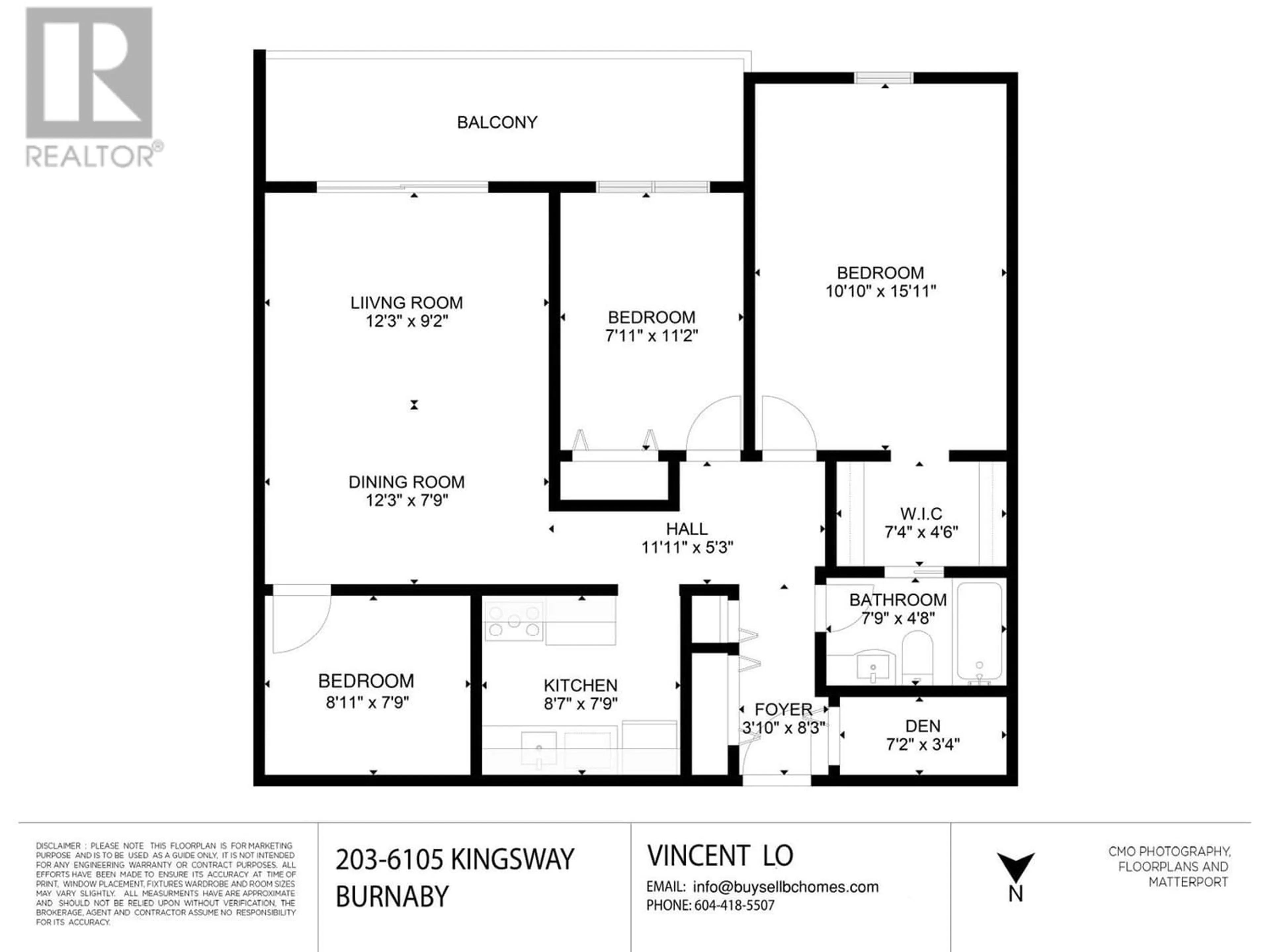 Floor plan for 203 6105 KINGSWAY, Burnaby British Columbia V5J5C7