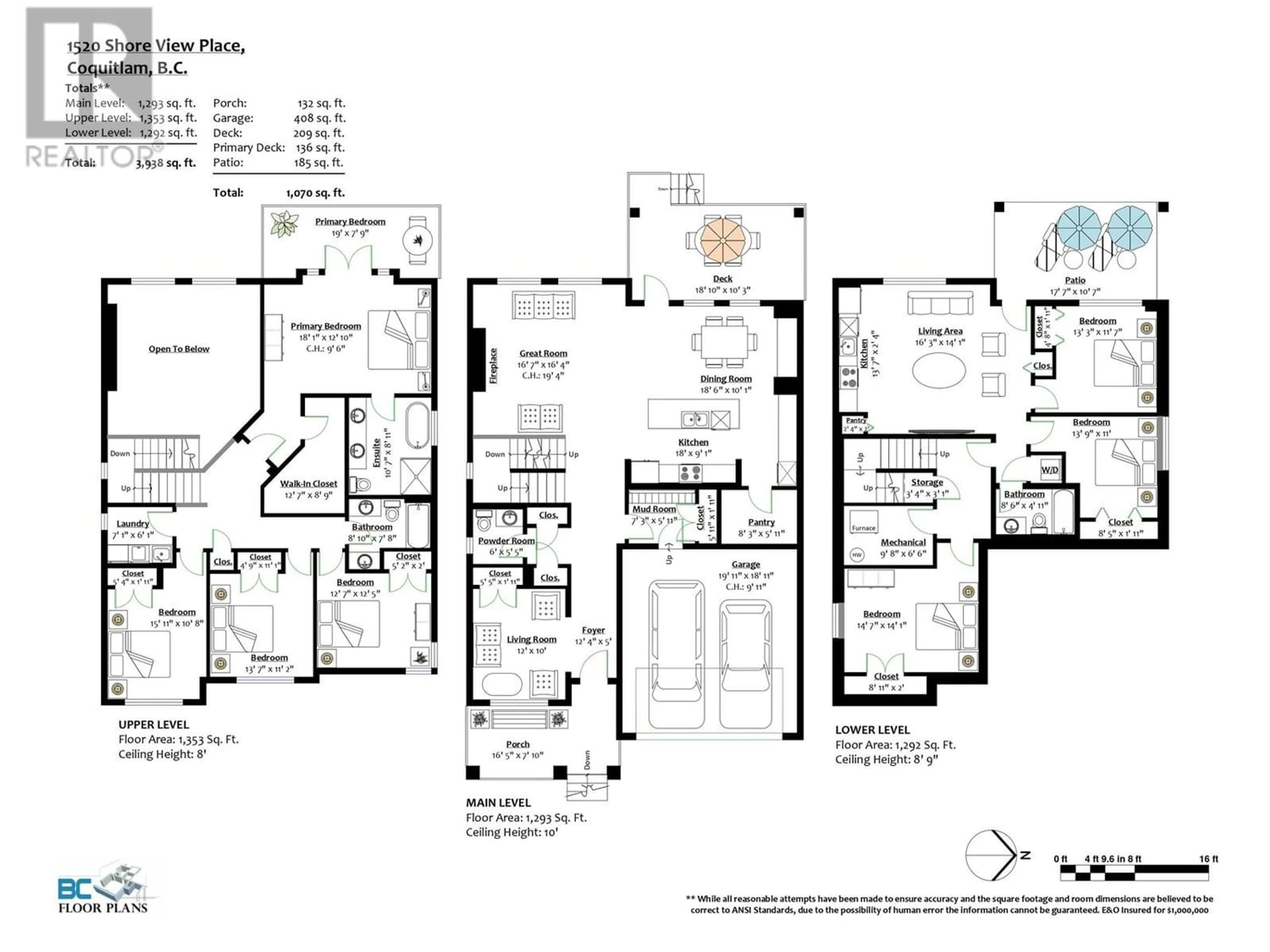 Floor plan for 1520 SHORE VIEW PLACE, Coquitlam British Columbia V3E0J6