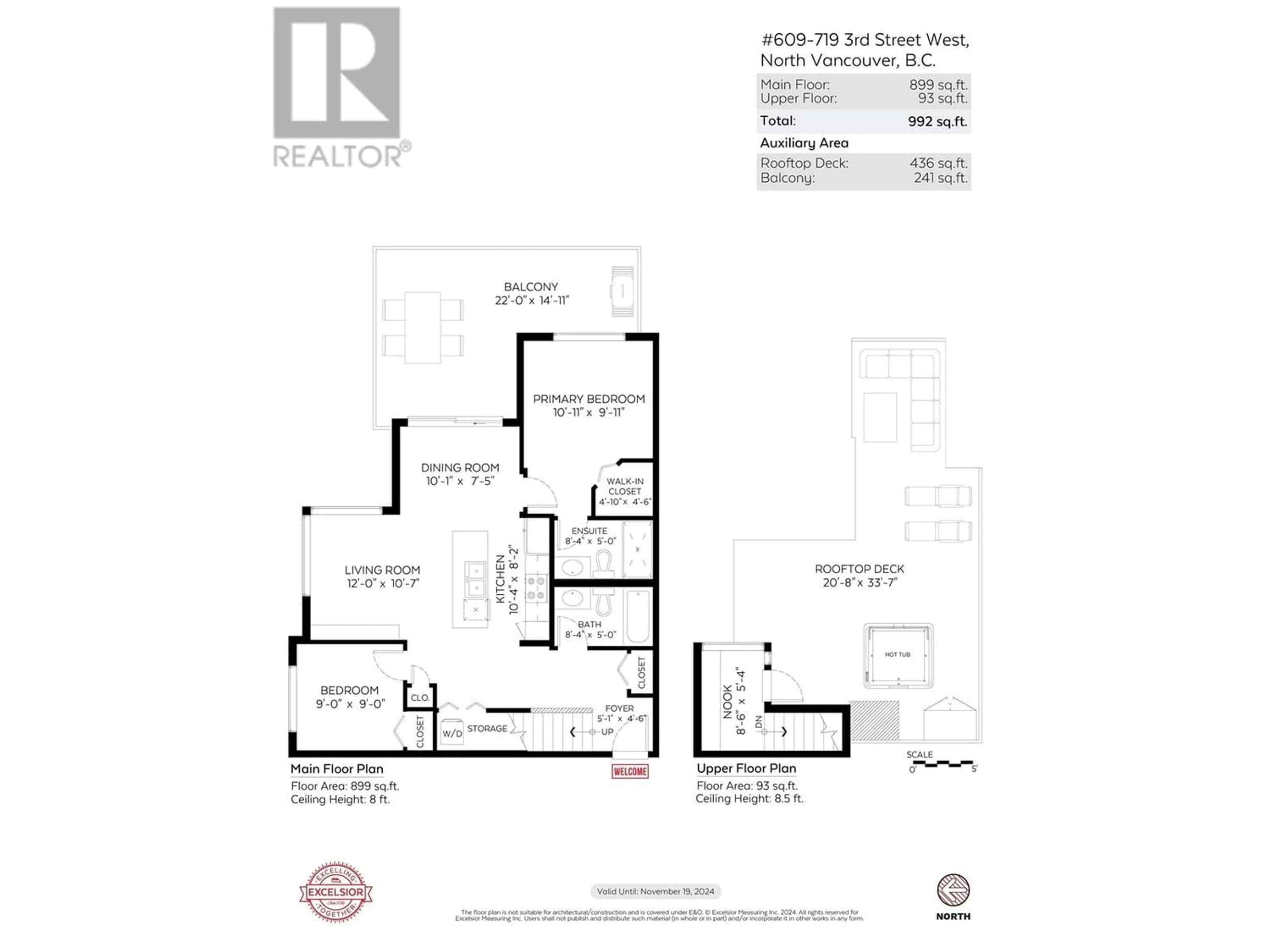 Floor plan for 609 719 W 3RD STREET, North Vancouver British Columbia V7M0E7