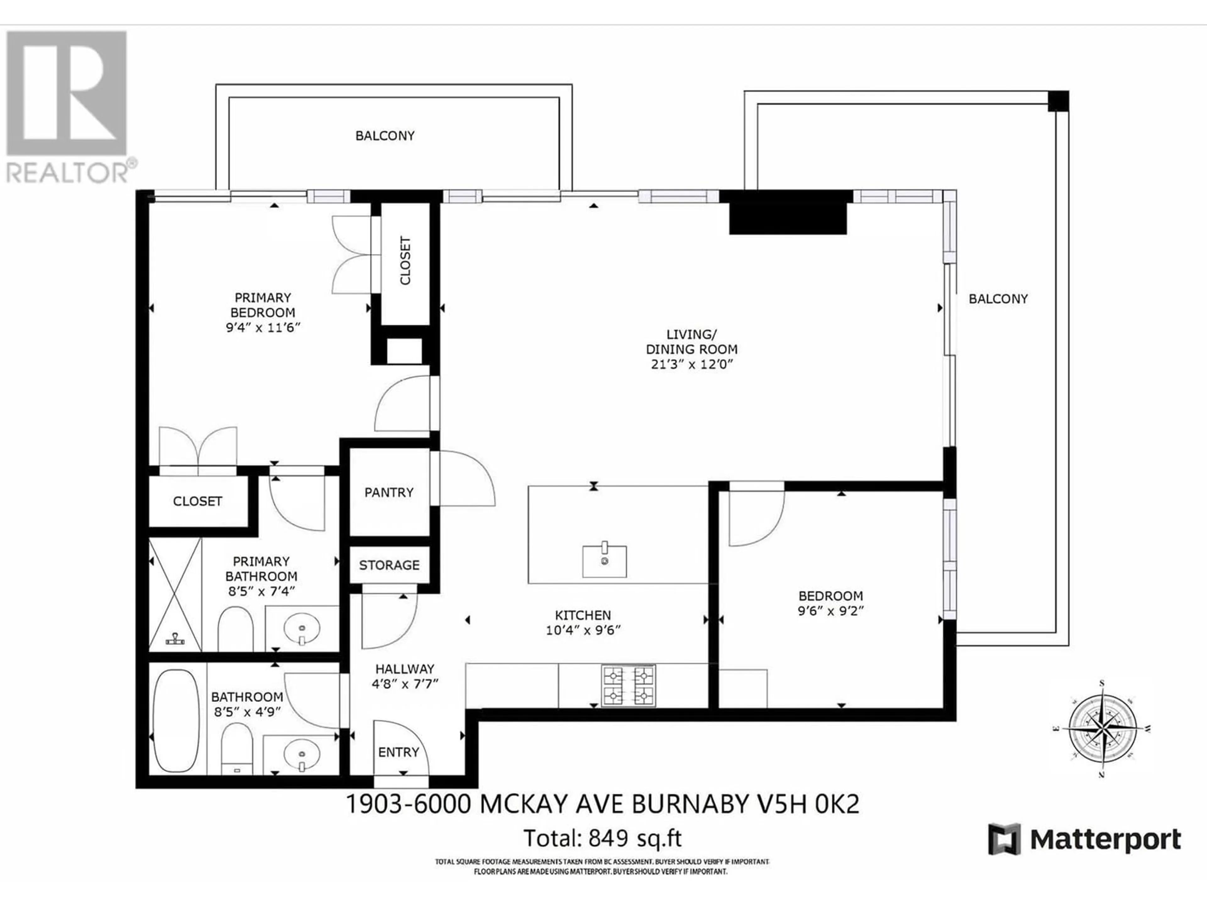 Floor plan for 1903 6000 MCKAY AVENUE, Burnaby British Columbia V5H0K2