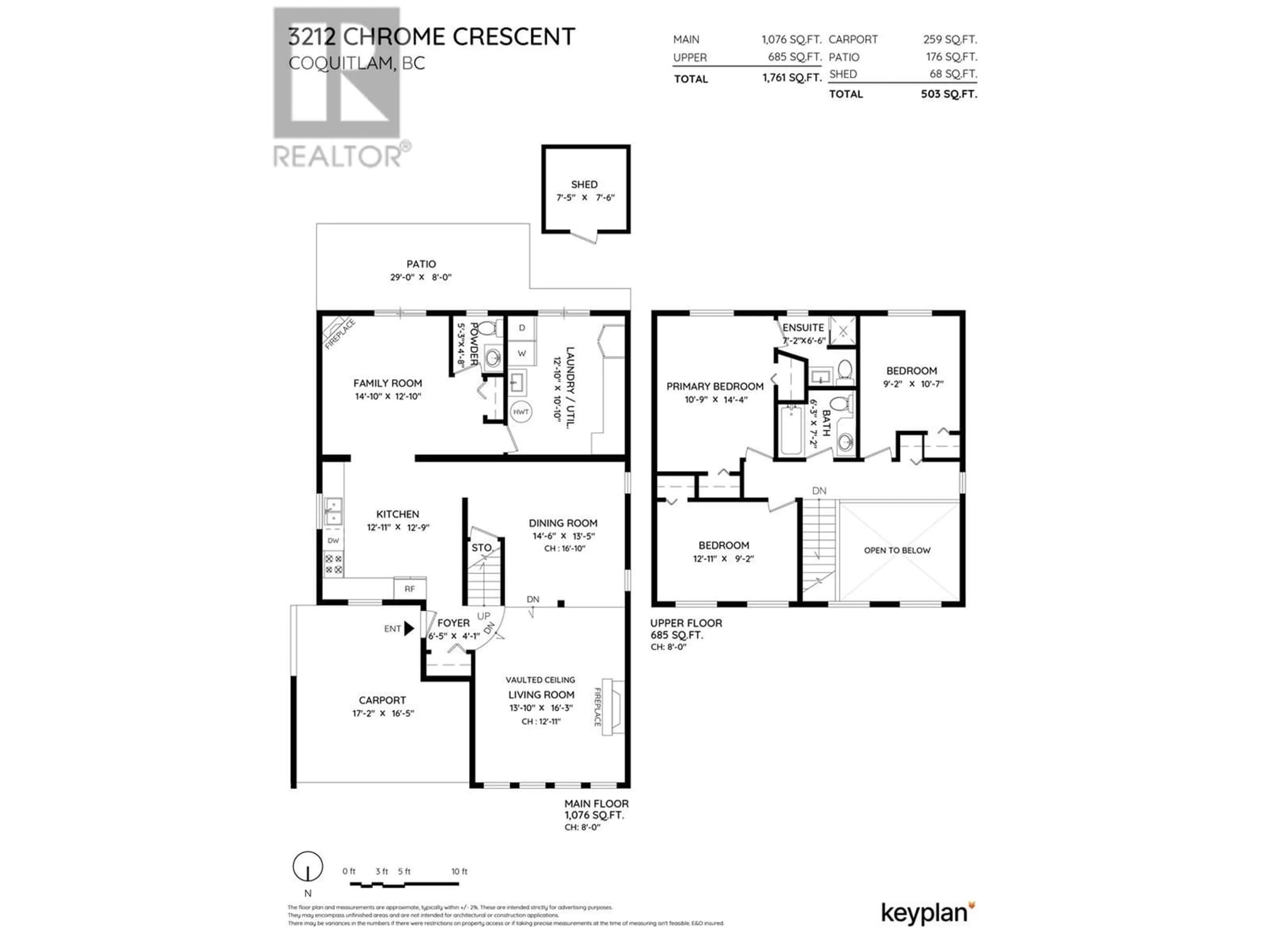 Floor plan for 3212 CHROME CRESCENT, Coquitlam British Columbia V3E1M5