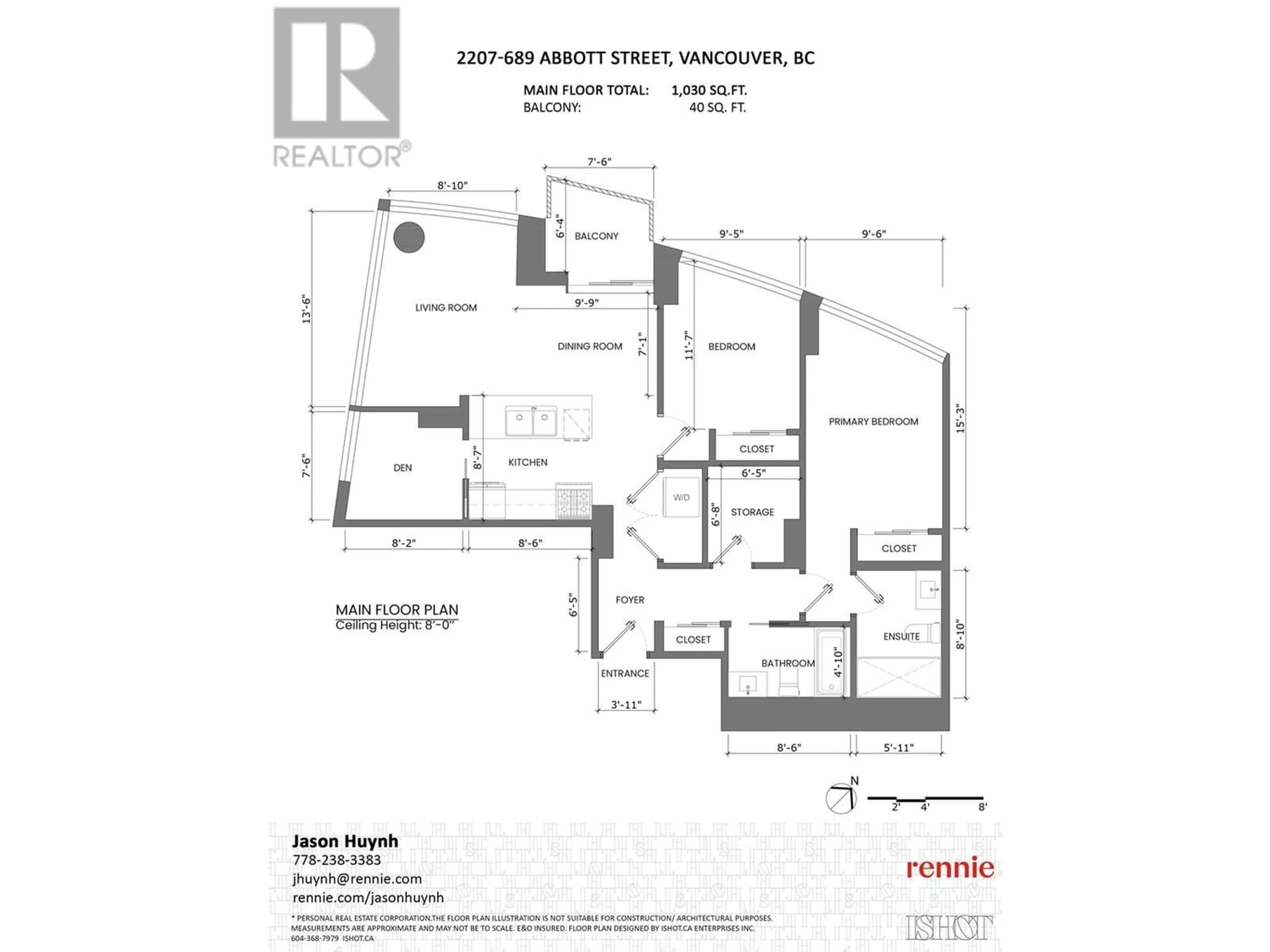 Floor plan for 2207 689 ABBOTT STREET, Vancouver British Columbia V6B0J2