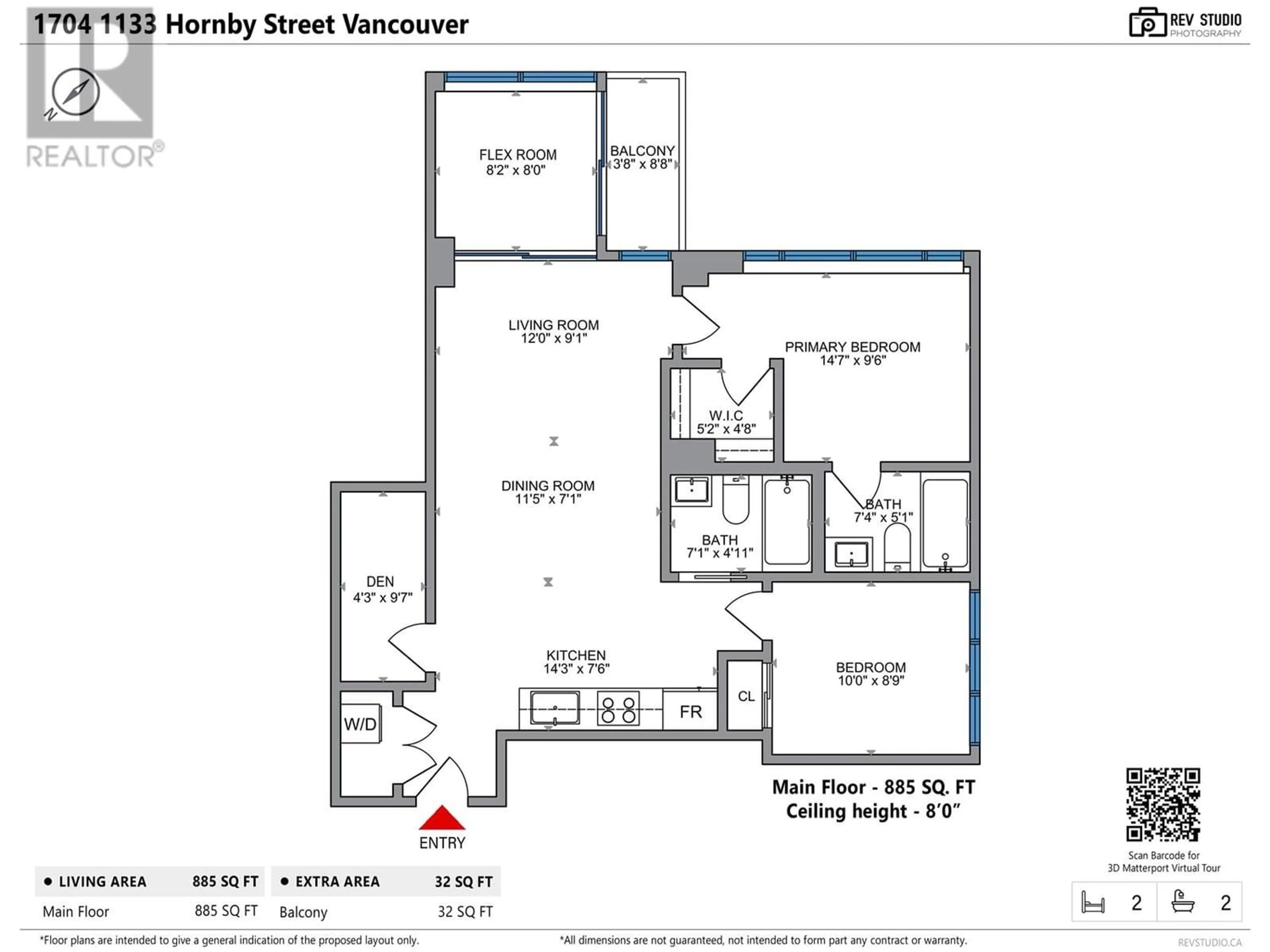 Floor plan for 1704 1133 HORNBY STREET, Vancouver British Columbia V6Z1W1