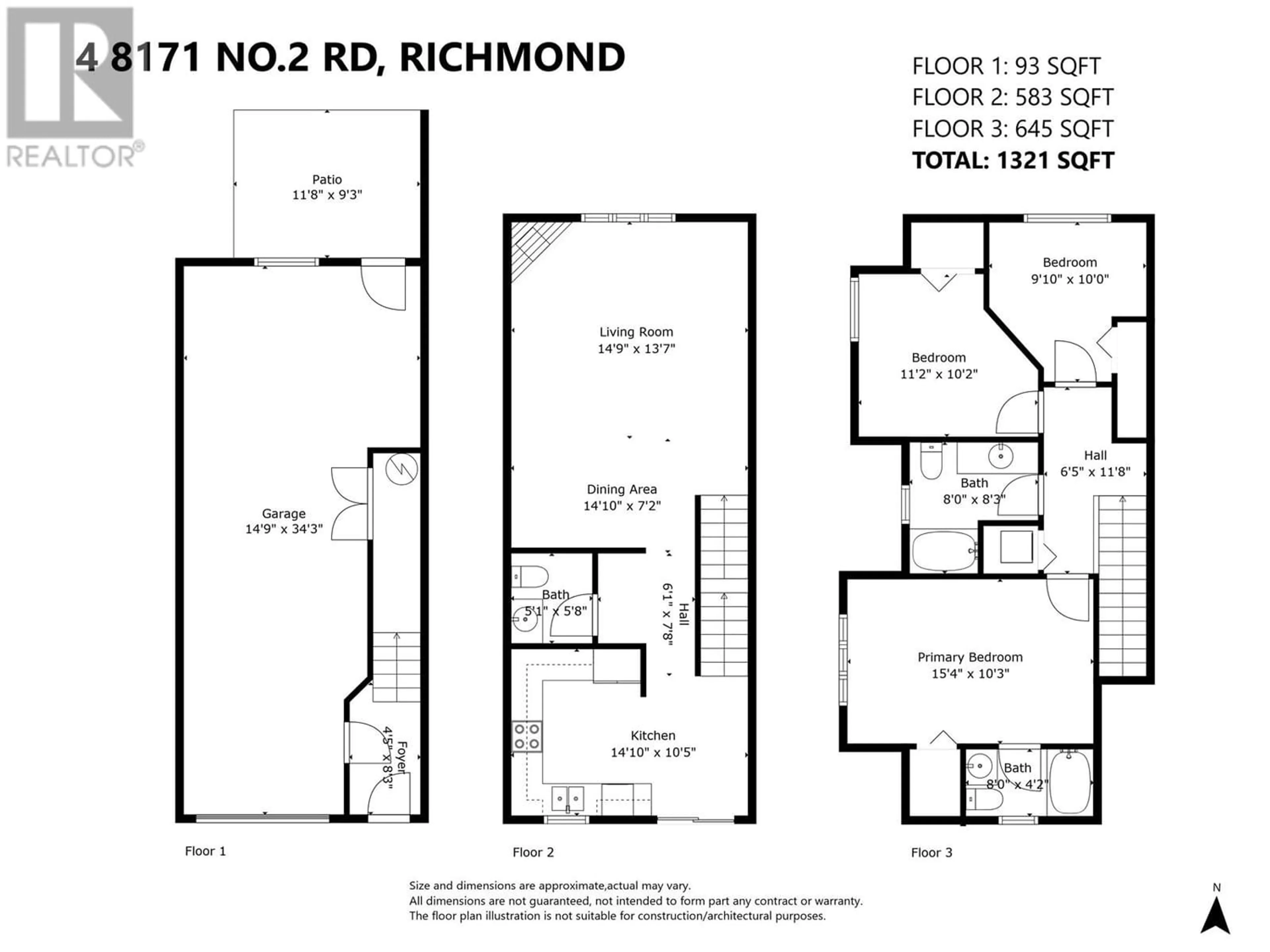 Floor plan for 4 8171 NO. 2 ROAD, Richmond British Columbia V7C3M2