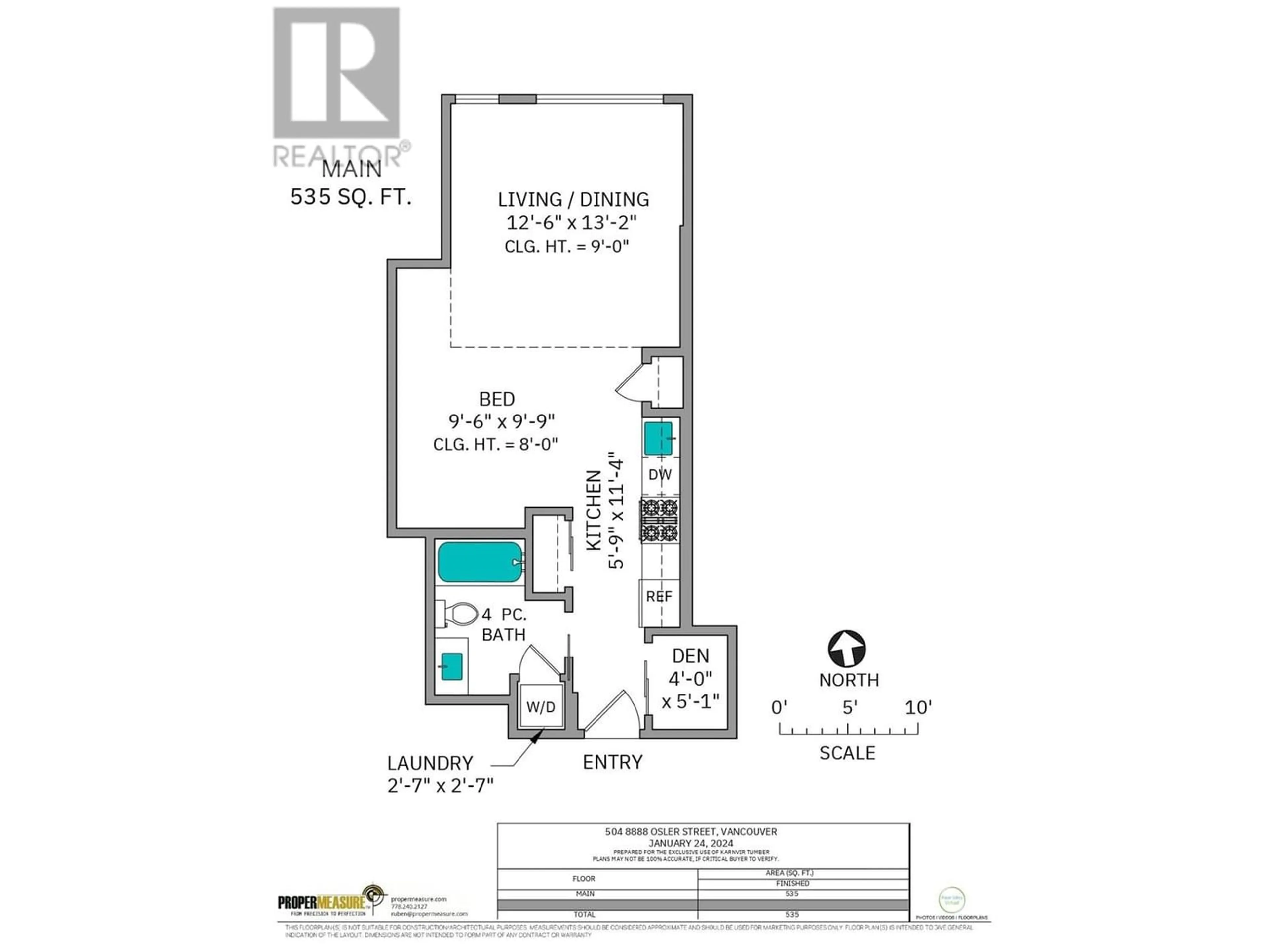 Floor plan for 504 8888 OSLER STREET, Vancouver British Columbia V6P4G2