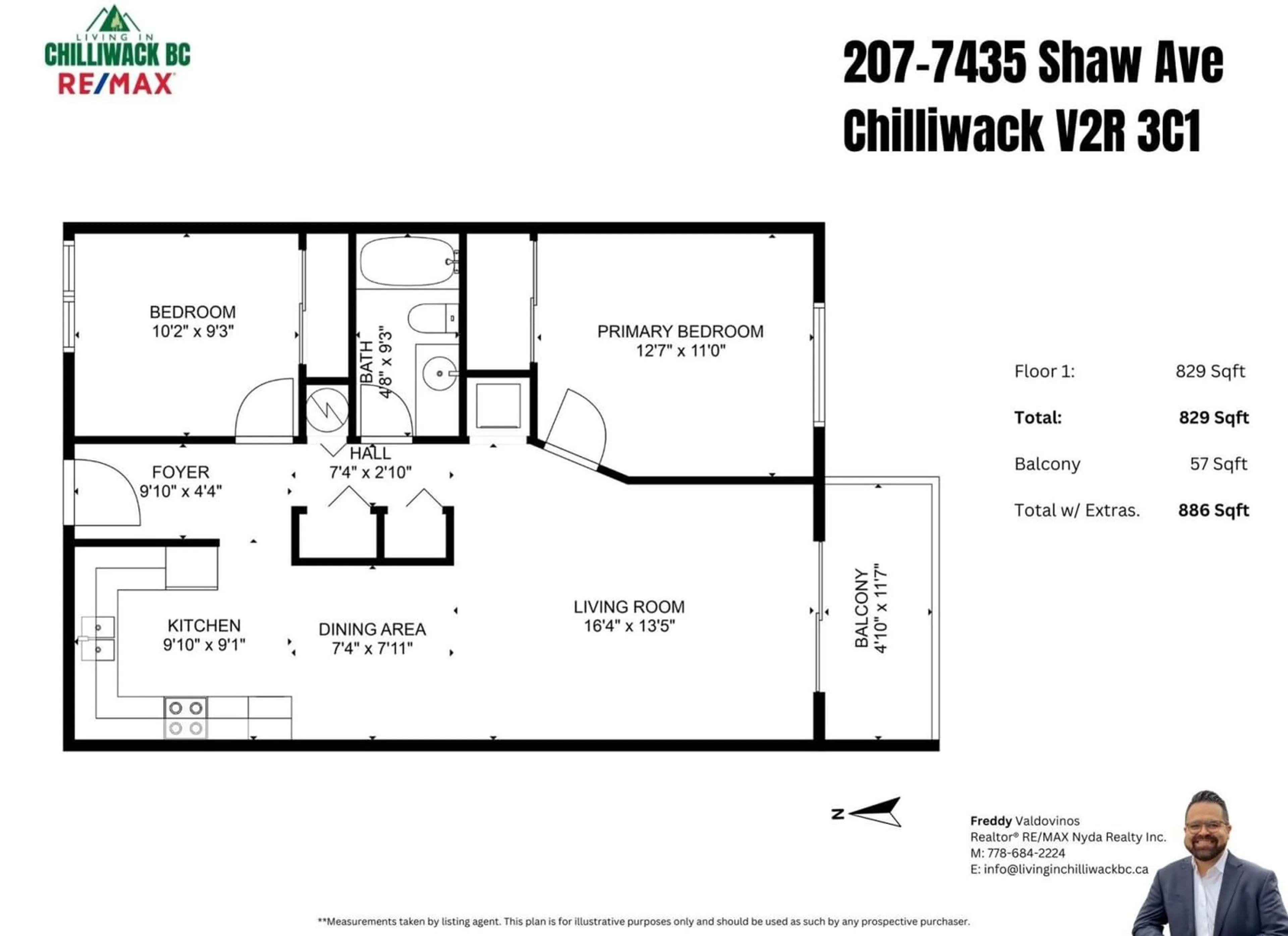 Floor plan for 207 7435 SHAW AVENUE, Chilliwack British Columbia V2R3C1