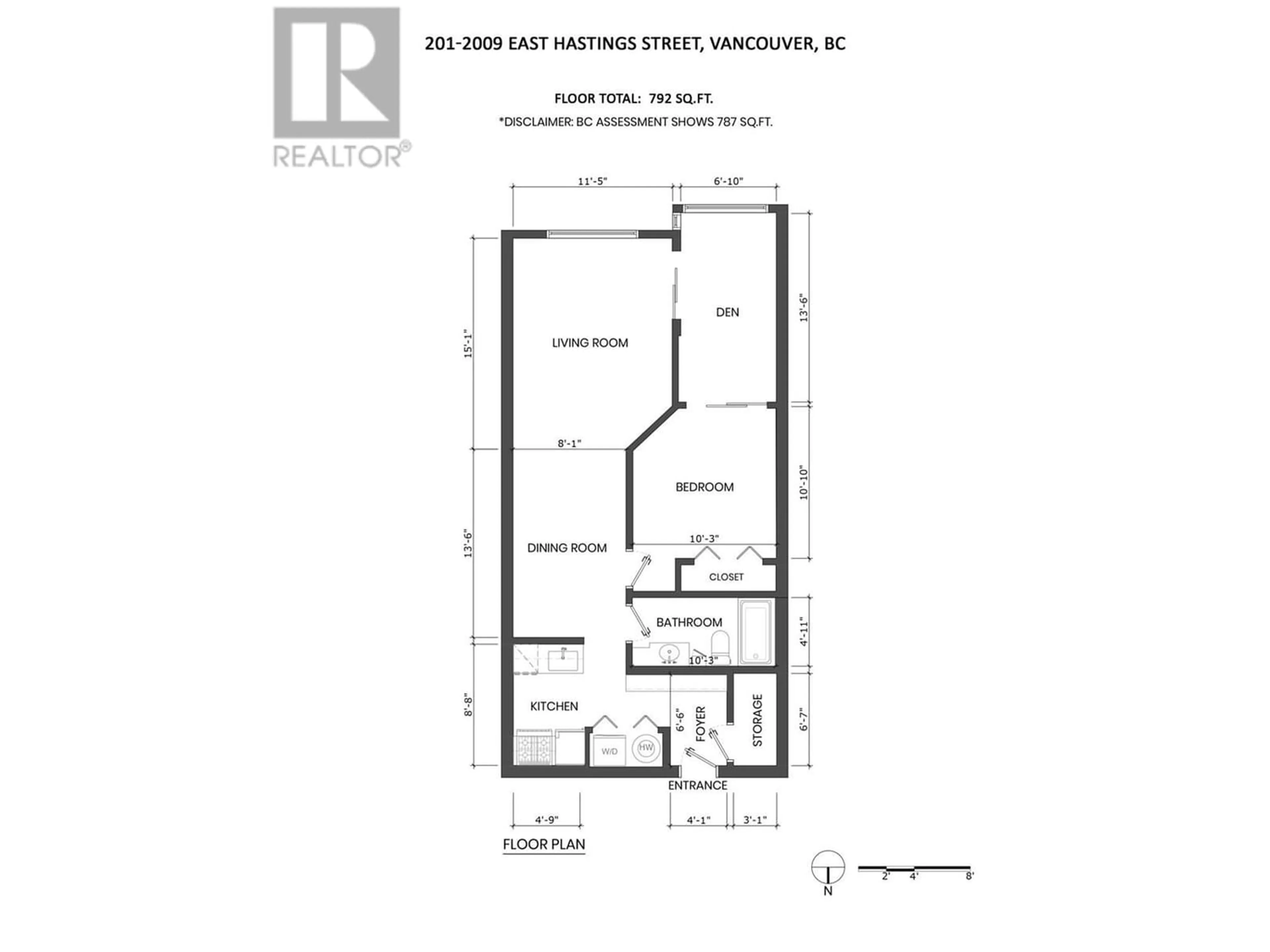 Floor plan for 201 2009 E HASTINGS STREET, Vancouver British Columbia V5L1T9