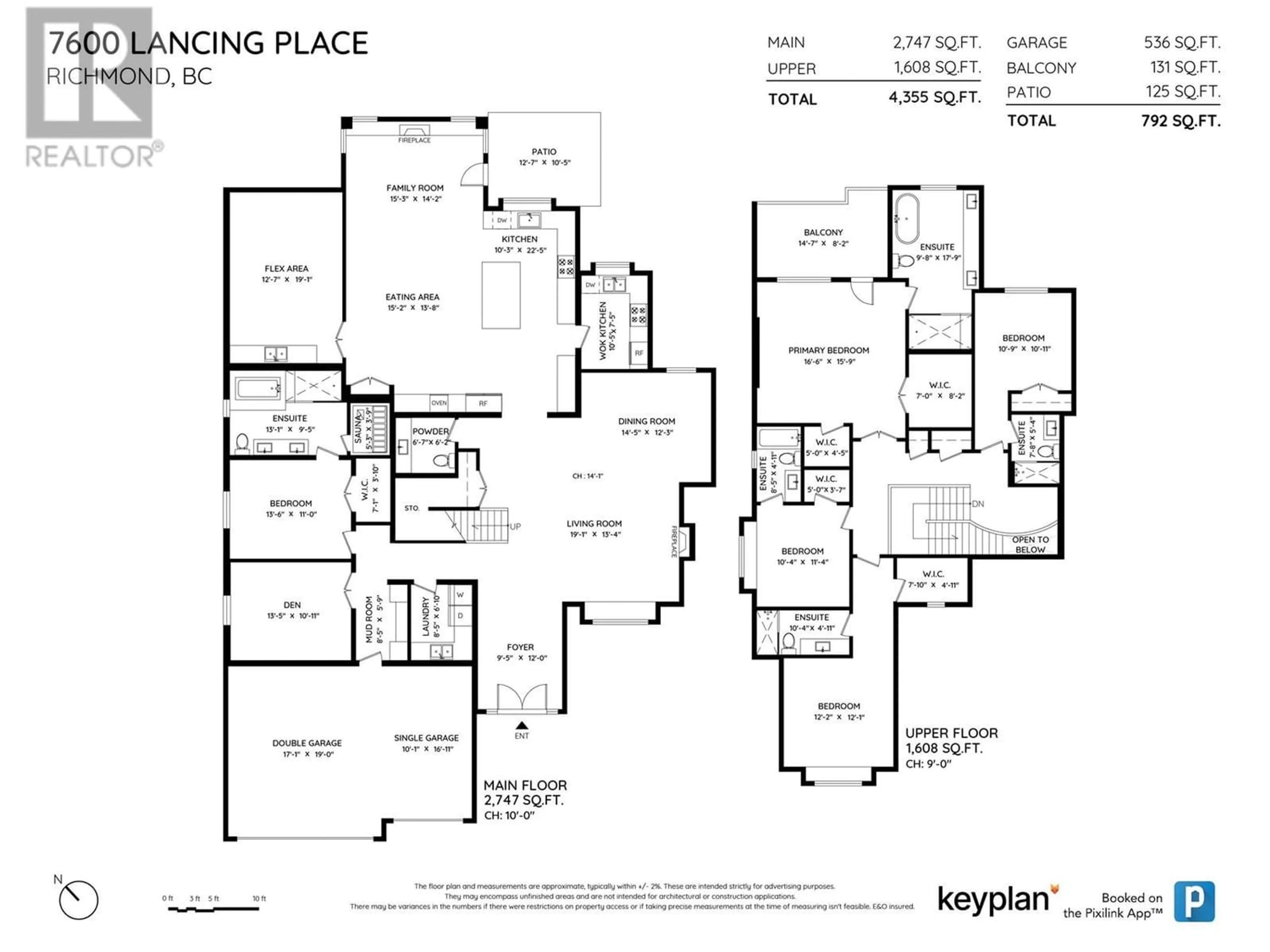 Floor plan for 7600 LANCING PLACE, Richmond British Columbia V7C3Z4