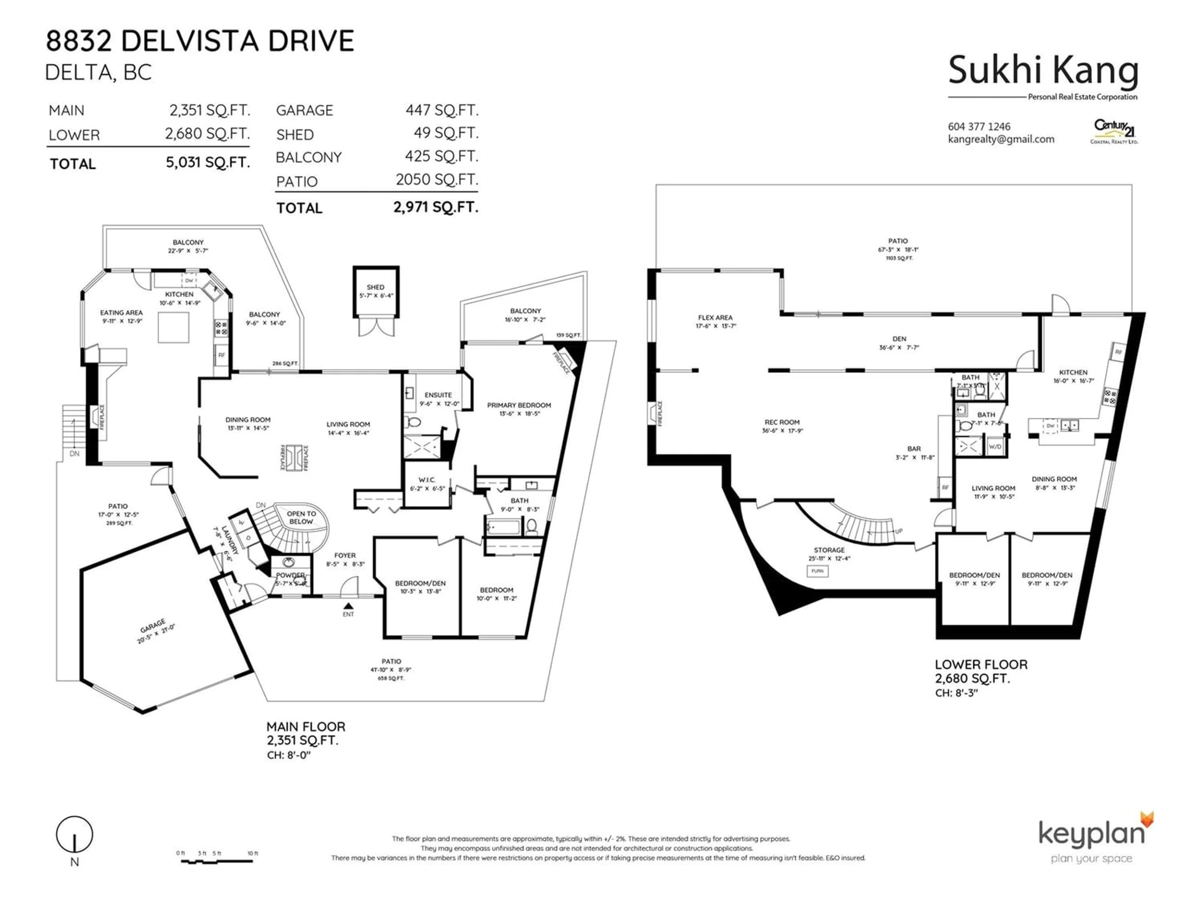 Floor plan for 8832 DELVISTA DRIVE, Delta British Columbia V4C4A5