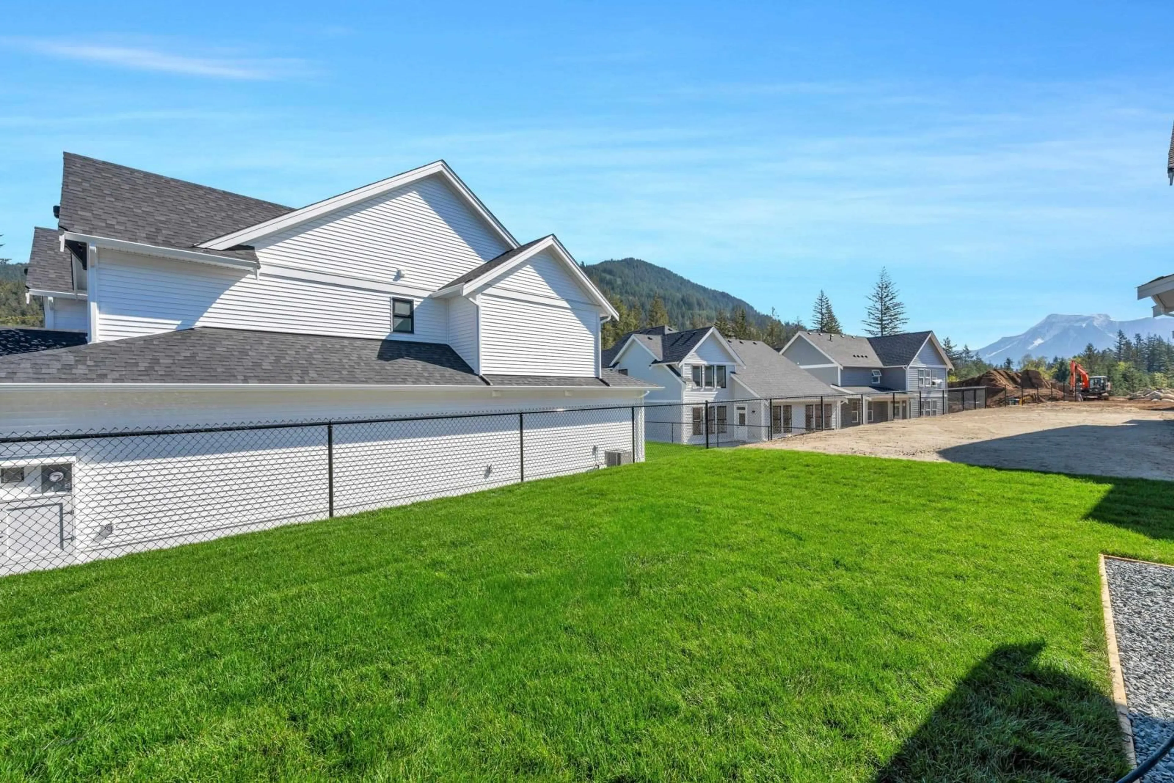 A pic from exterior of the house or condo, the fenced backyard for 1947 WOODSIDE BOULEVARD, Agassiz British Columbia V0M1A1