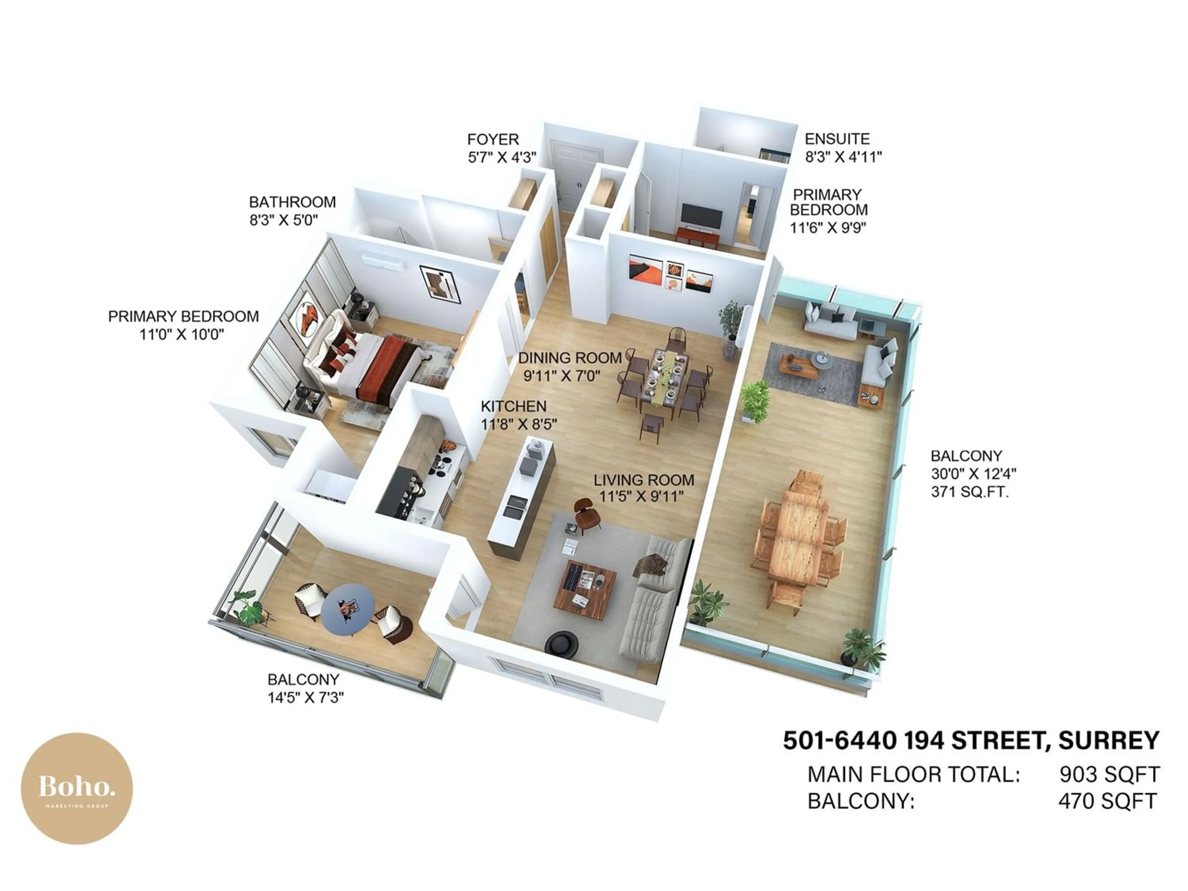 Floor plan for 501 6440 194 STREET, Surrey British Columbia V4N6J7