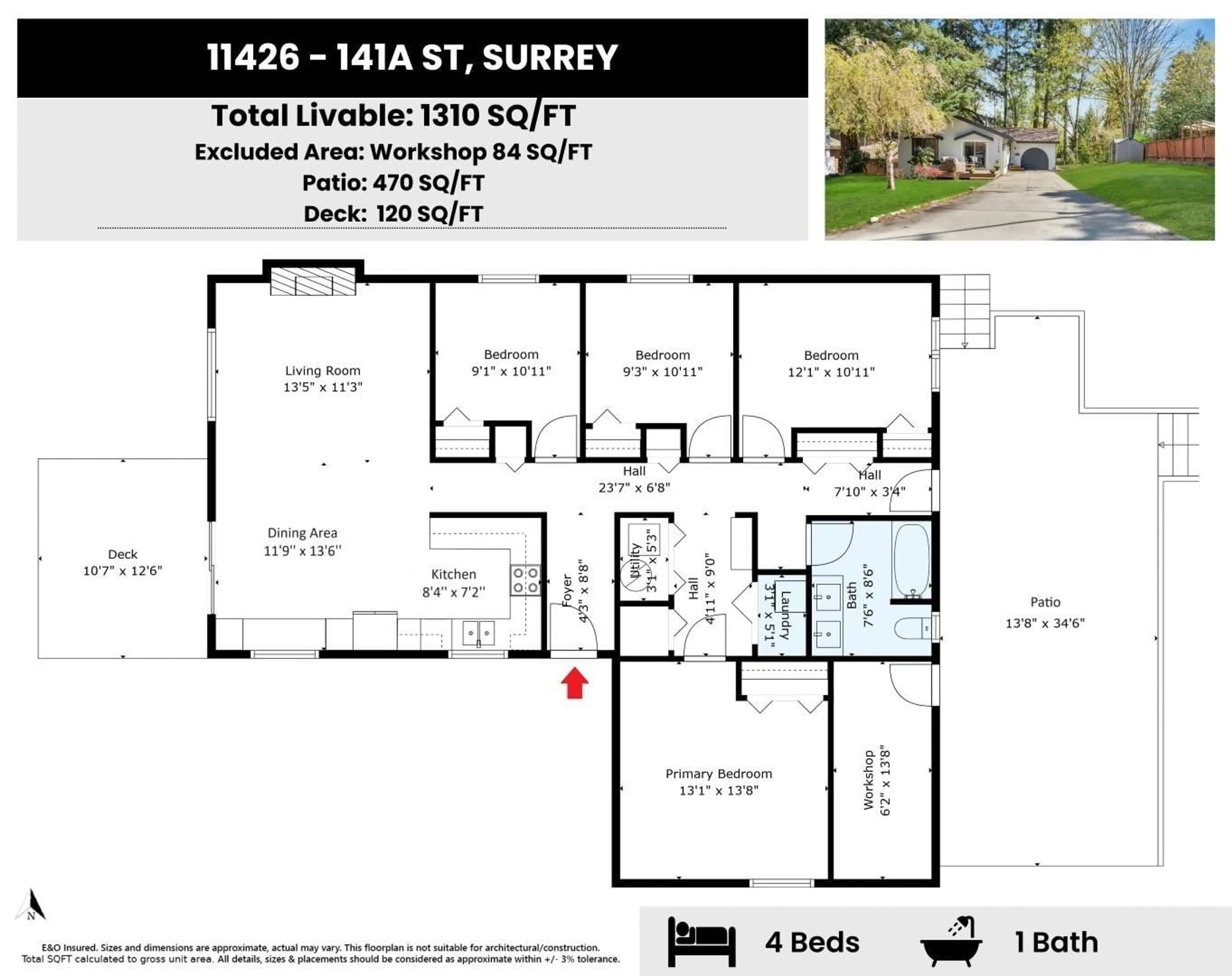 Floor plan for 11426 141A STREET, Surrey British Columbia V3R3K2
