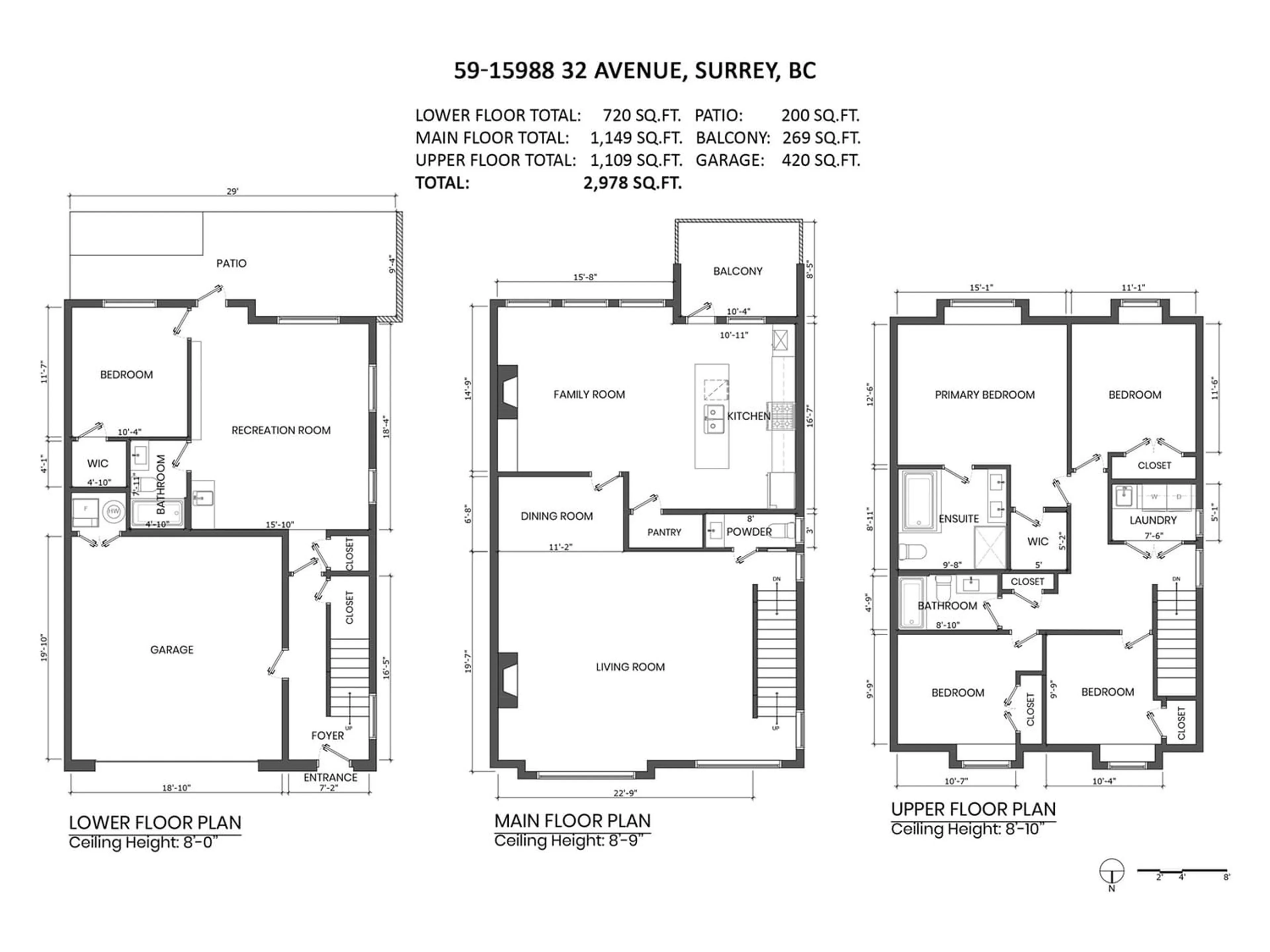 Floor plan for 59 15988 32 AVENUE, Surrey British Columbia V3Z2J4