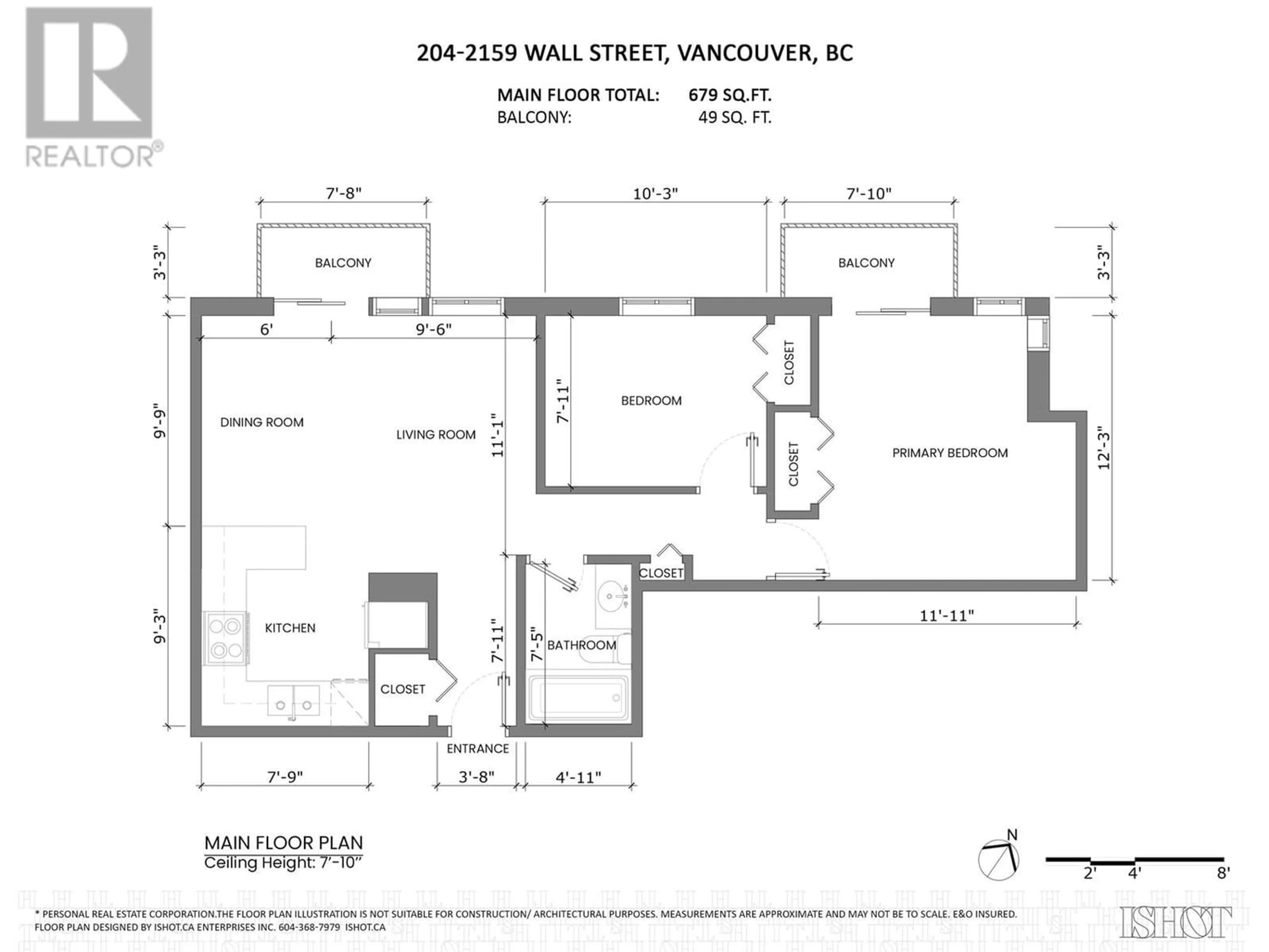 Floor plan for 204 2159 WALL STREET, Vancouver British Columbia V5L1B3