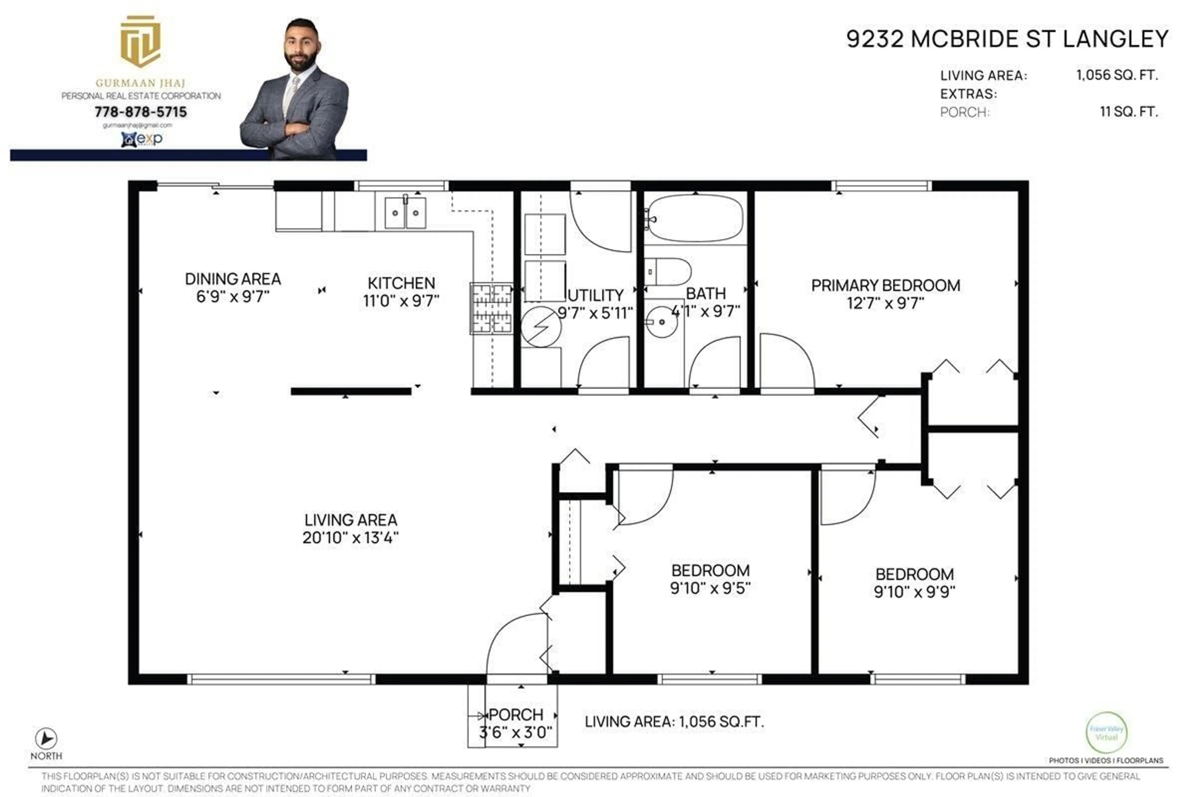 Floor plan for 9232 MCBRIDE STREET, Langley British Columbia V1M2S3