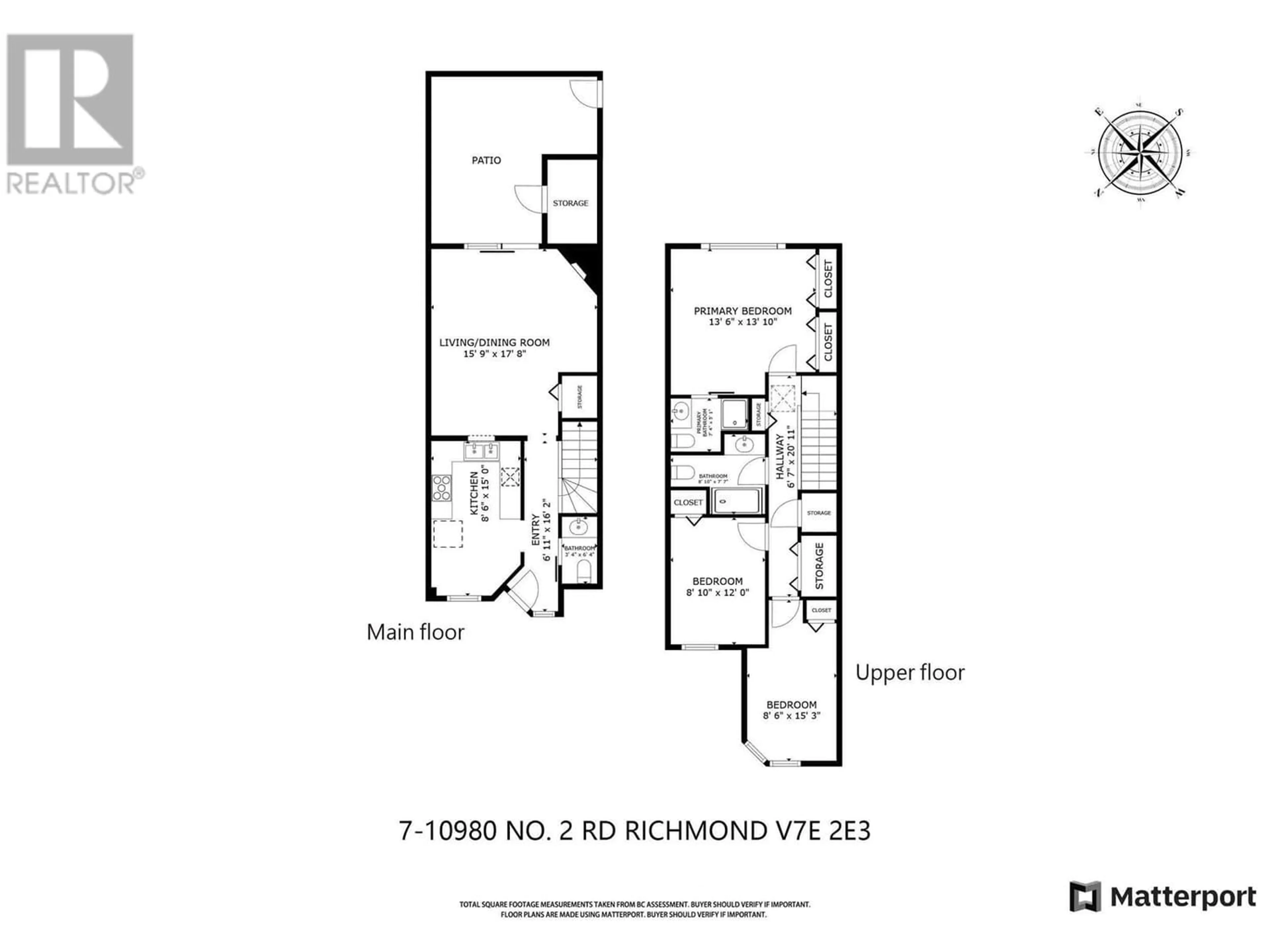 Floor plan for 7 10980 NO. 2 ROAD, Richmond British Columbia V7E2E3