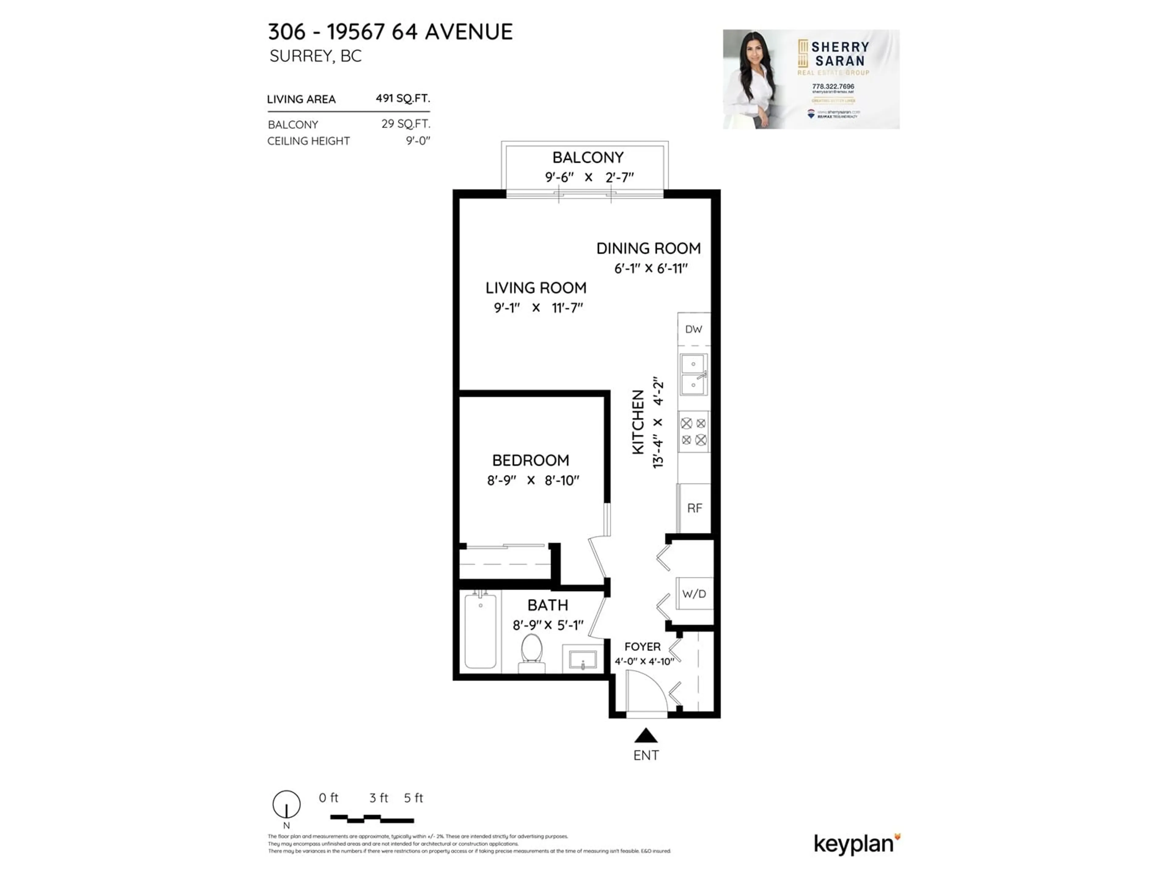 Floor plan for 306 19567 64 AVENUE, Surrey British Columbia V3S4J3