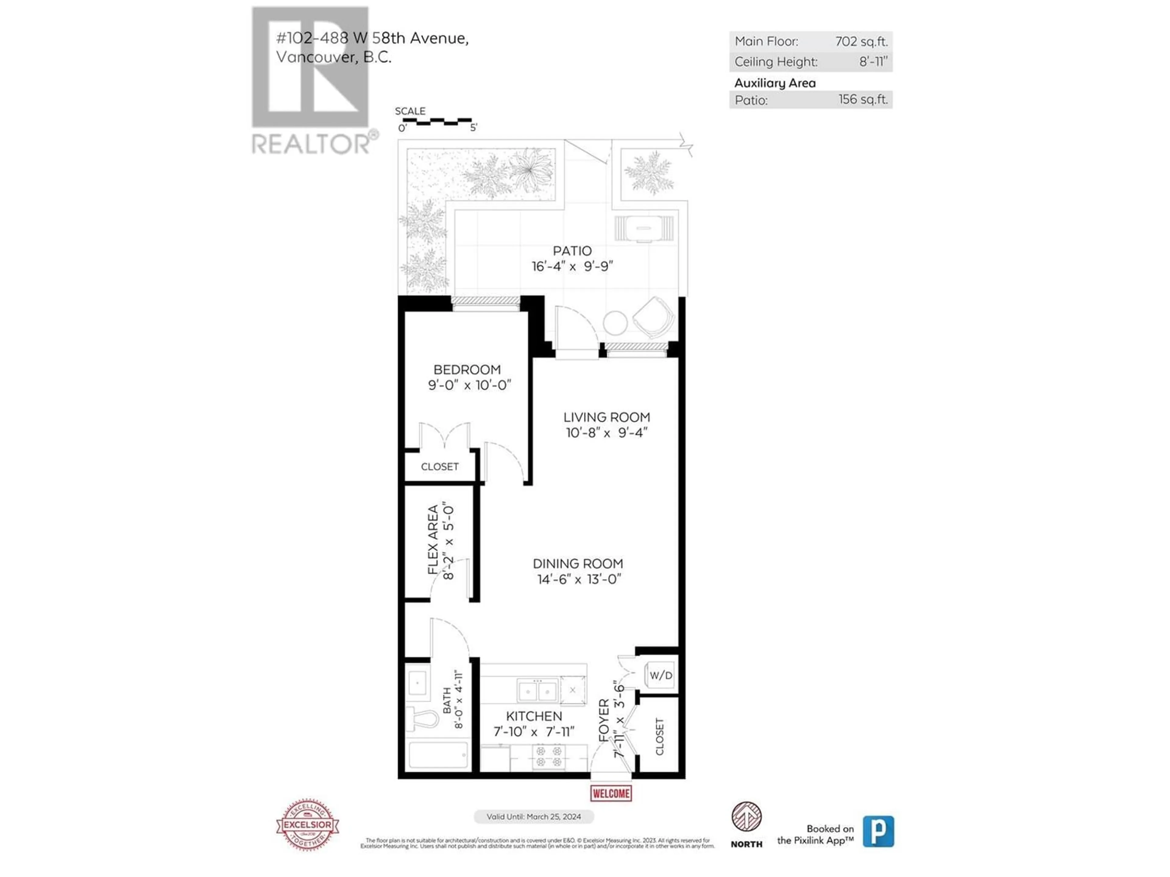 Floor plan for 102 488 W 58TH AVENUE, Vancouver British Columbia V5X1V5