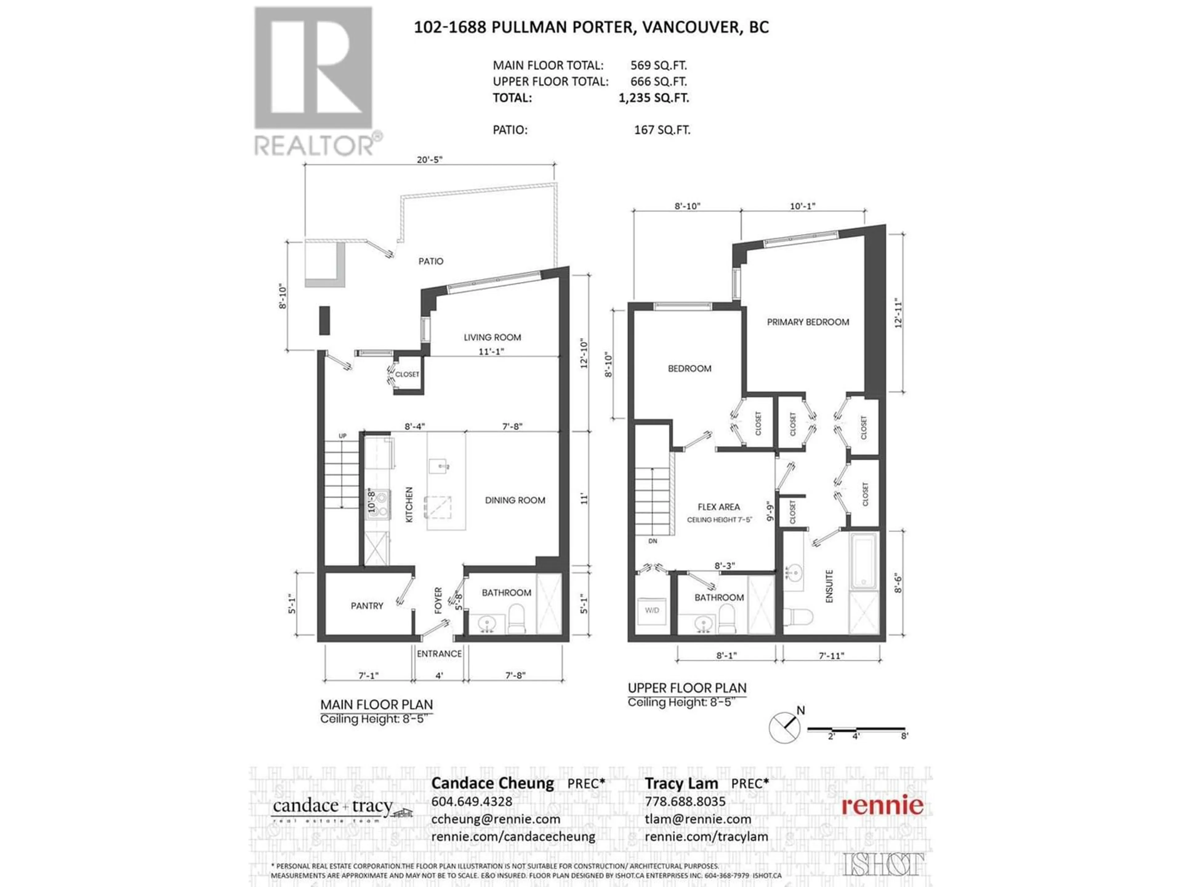 Floor plan for 102 1688 PULLMAN PORTER STREET, Vancouver British Columbia V6A0H3