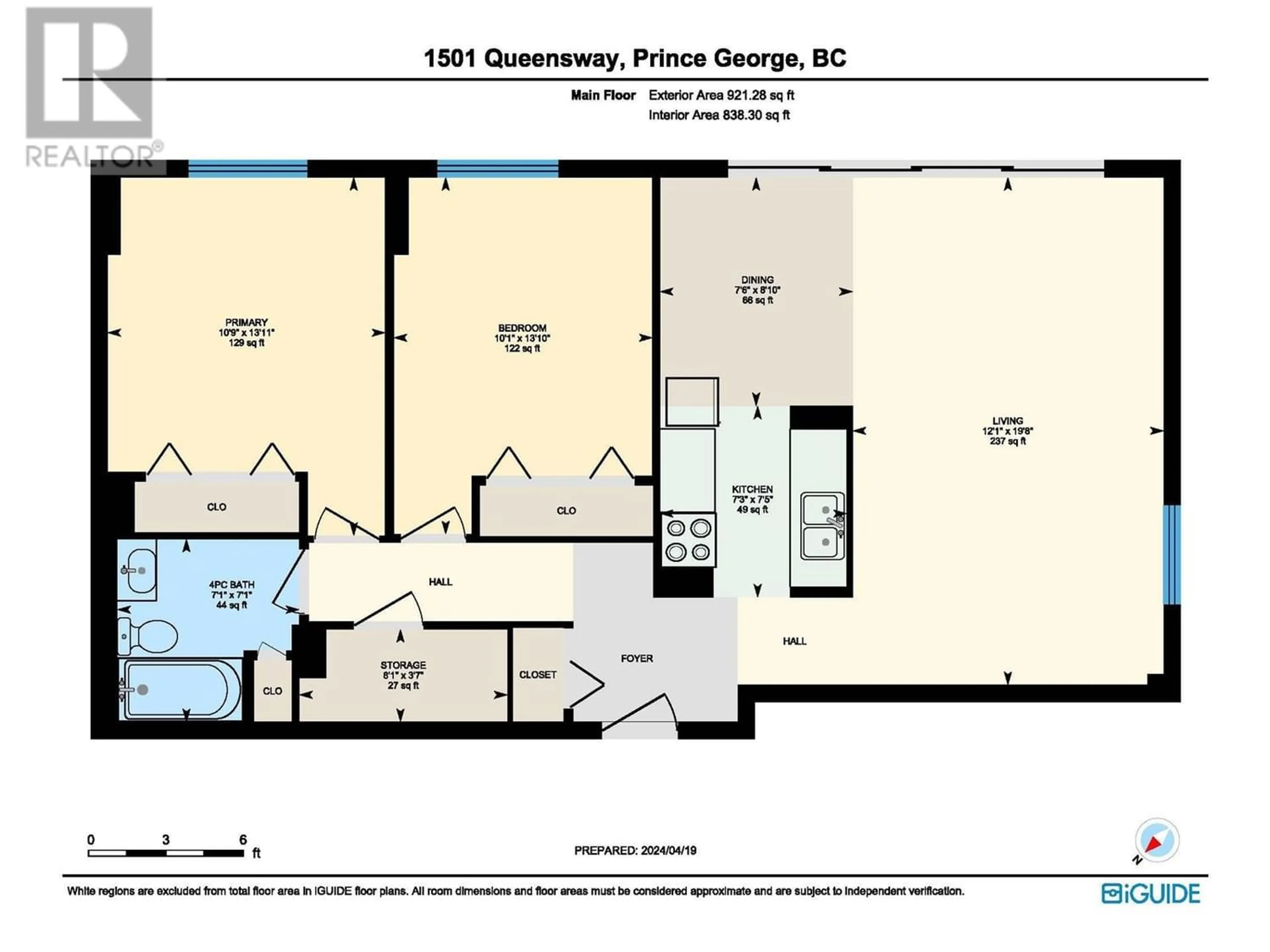 Floor plan for 1007 1501 QUEENSWAY STREET, Prince George British Columbia V2L1L5