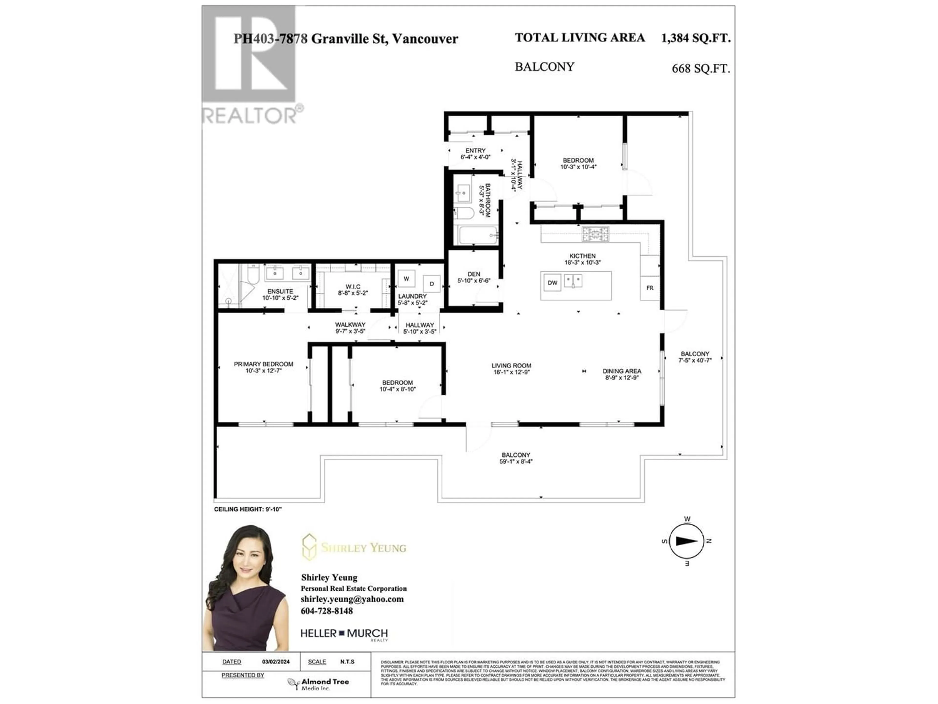 Floor plan for 403 7878 GRANVILLE STREET, Vancouver British Columbia V6P4Z2