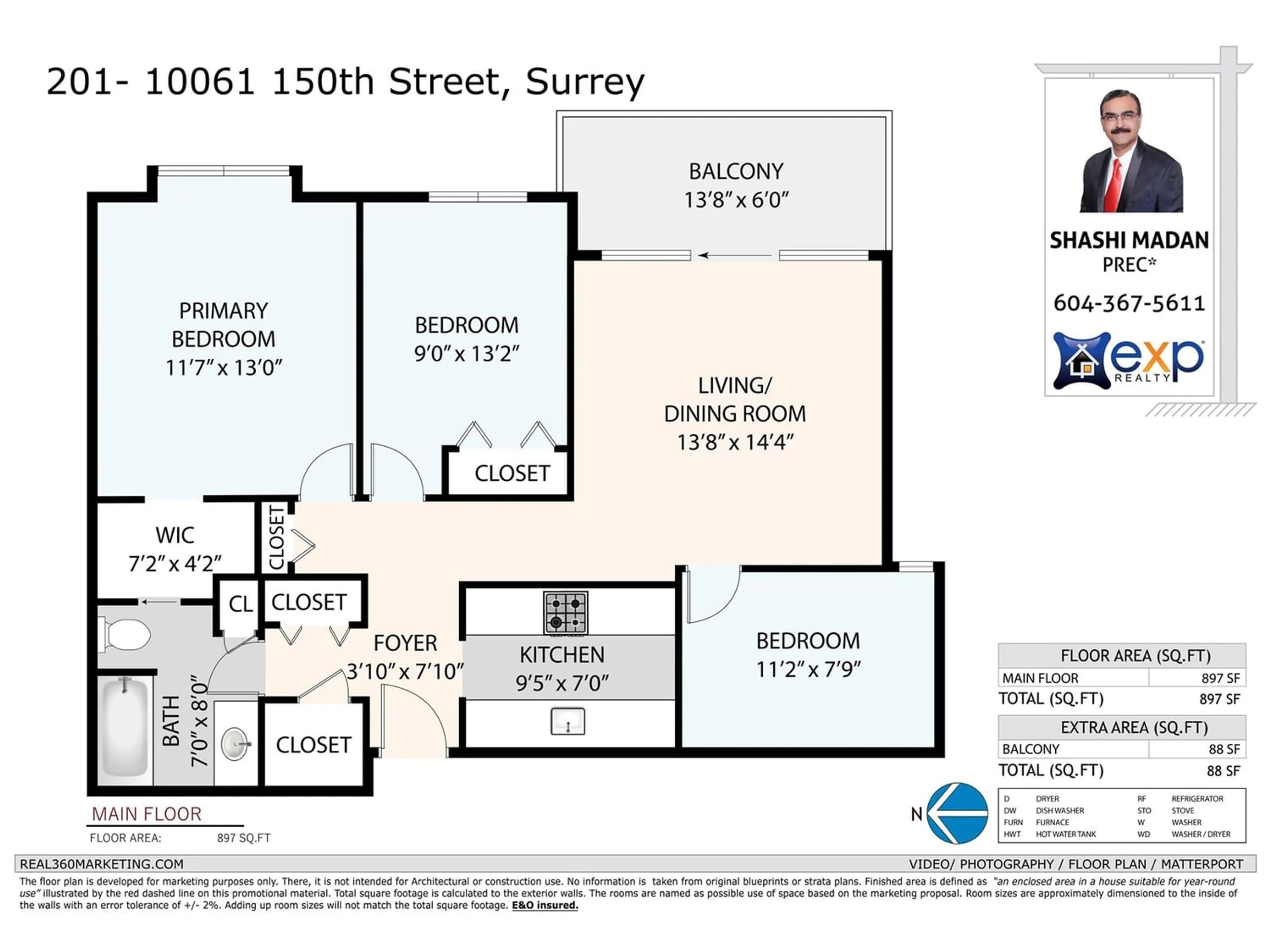 Floor plan for 201 10061 150 STREET, Surrey British Columbia V3R4A7