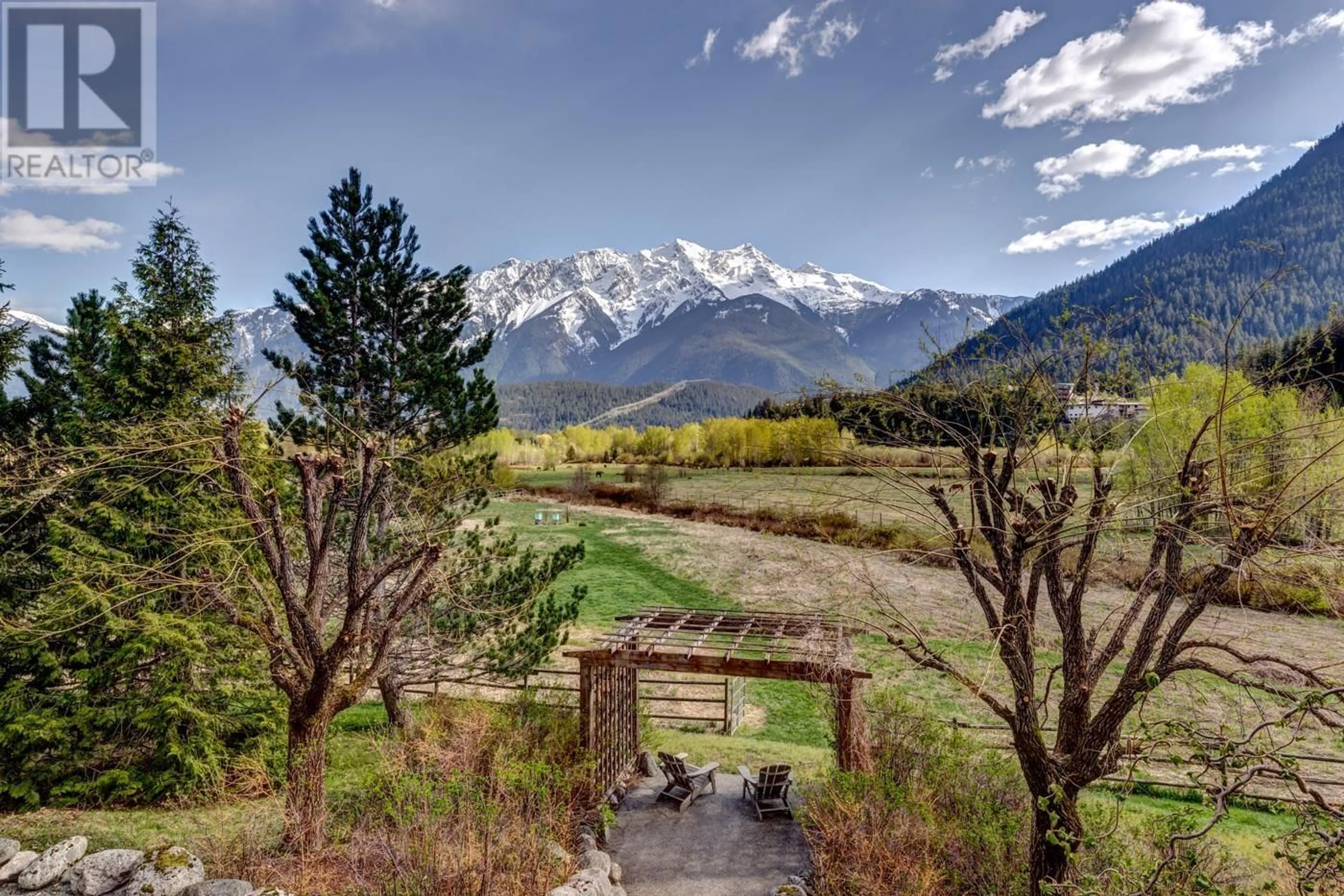 Patio, the fenced backyard for 1360 COLLINS ROAD, Pemberton British Columbia V0N2L0