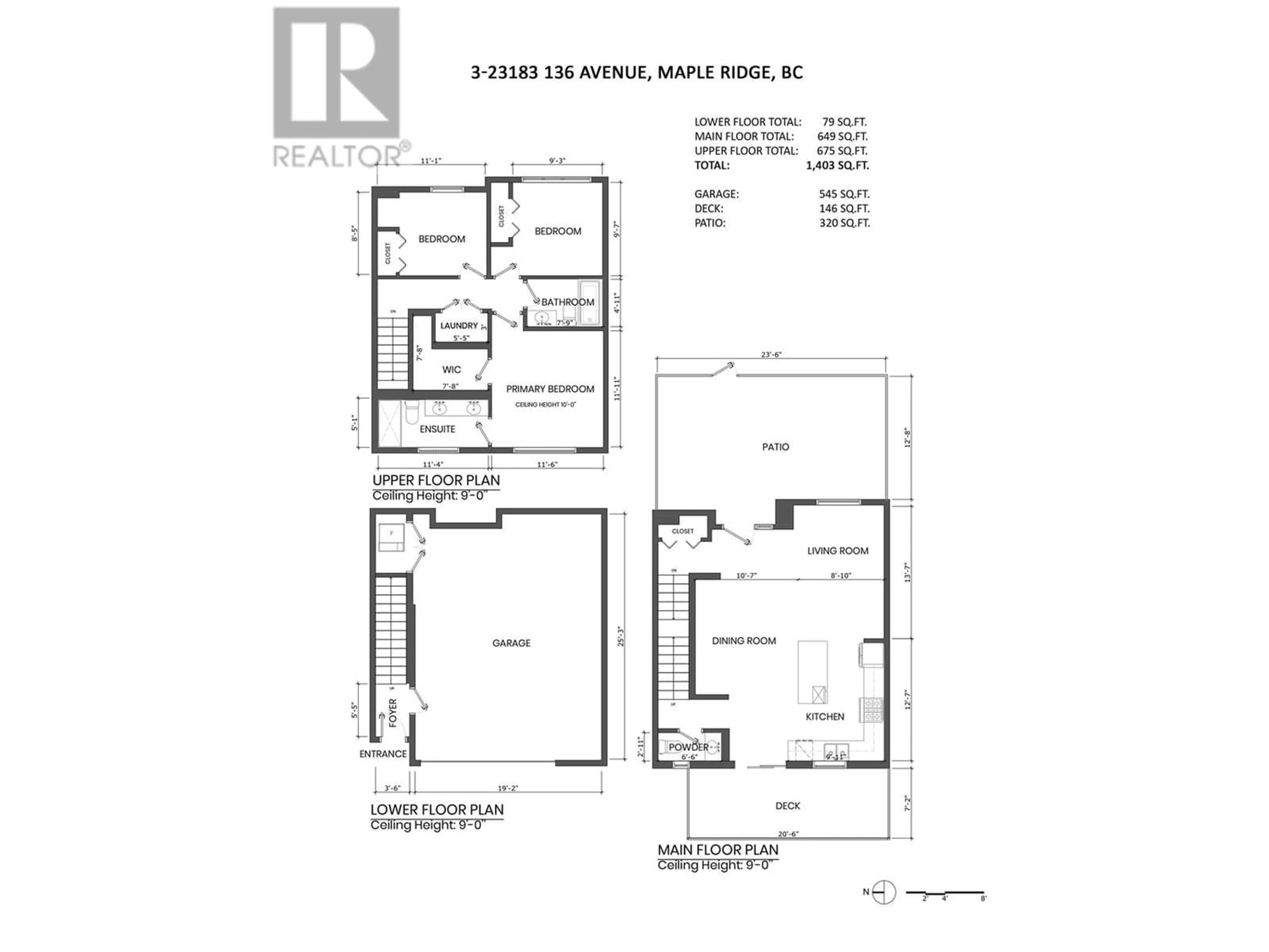 Floor plan for 3 23183 136 AVENUE, Maple Ridge British Columbia V4R0H9