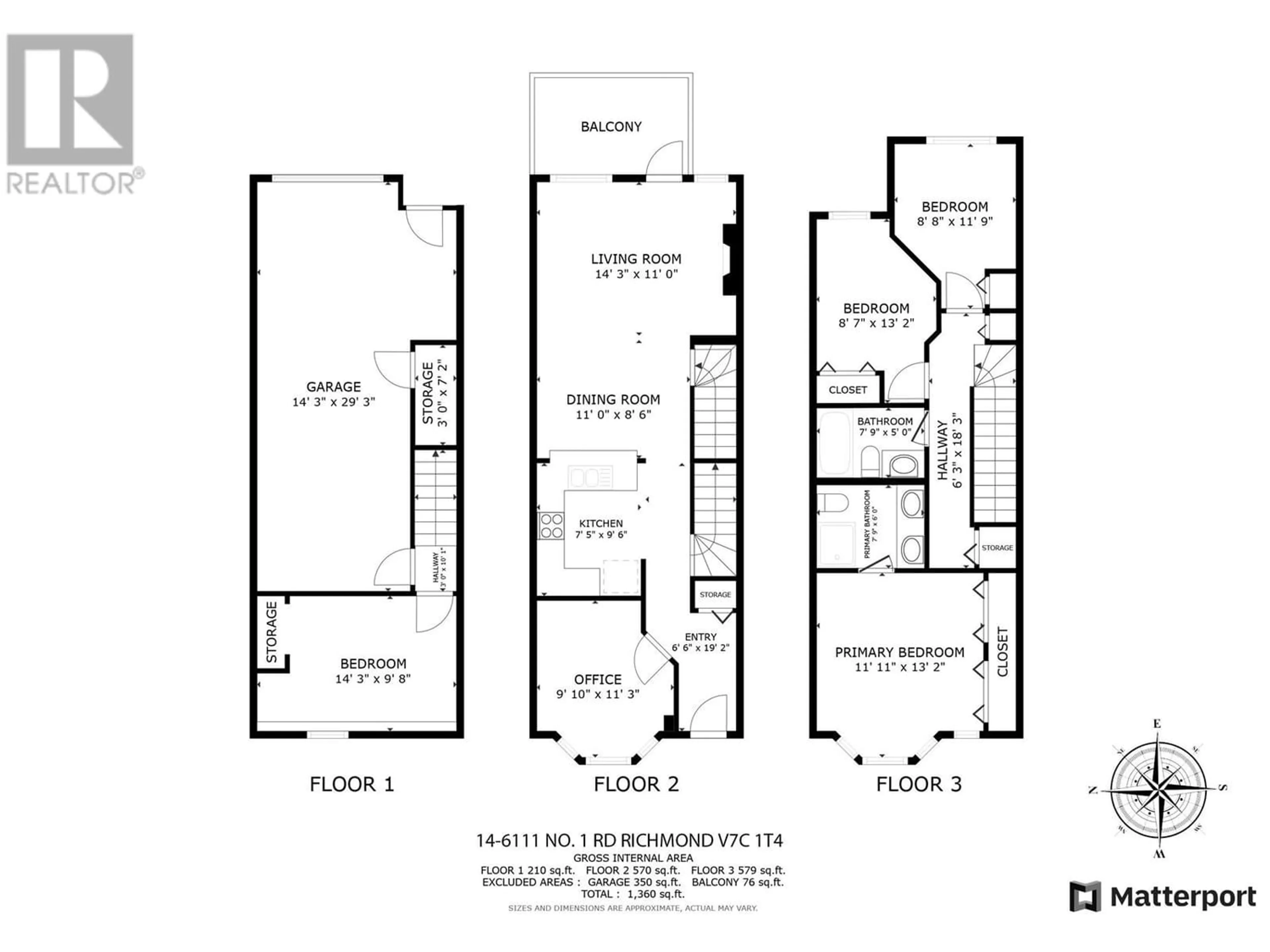 Floor plan for 14 6111 NO. 1 ROAD, Richmond British Columbia V7C1T4