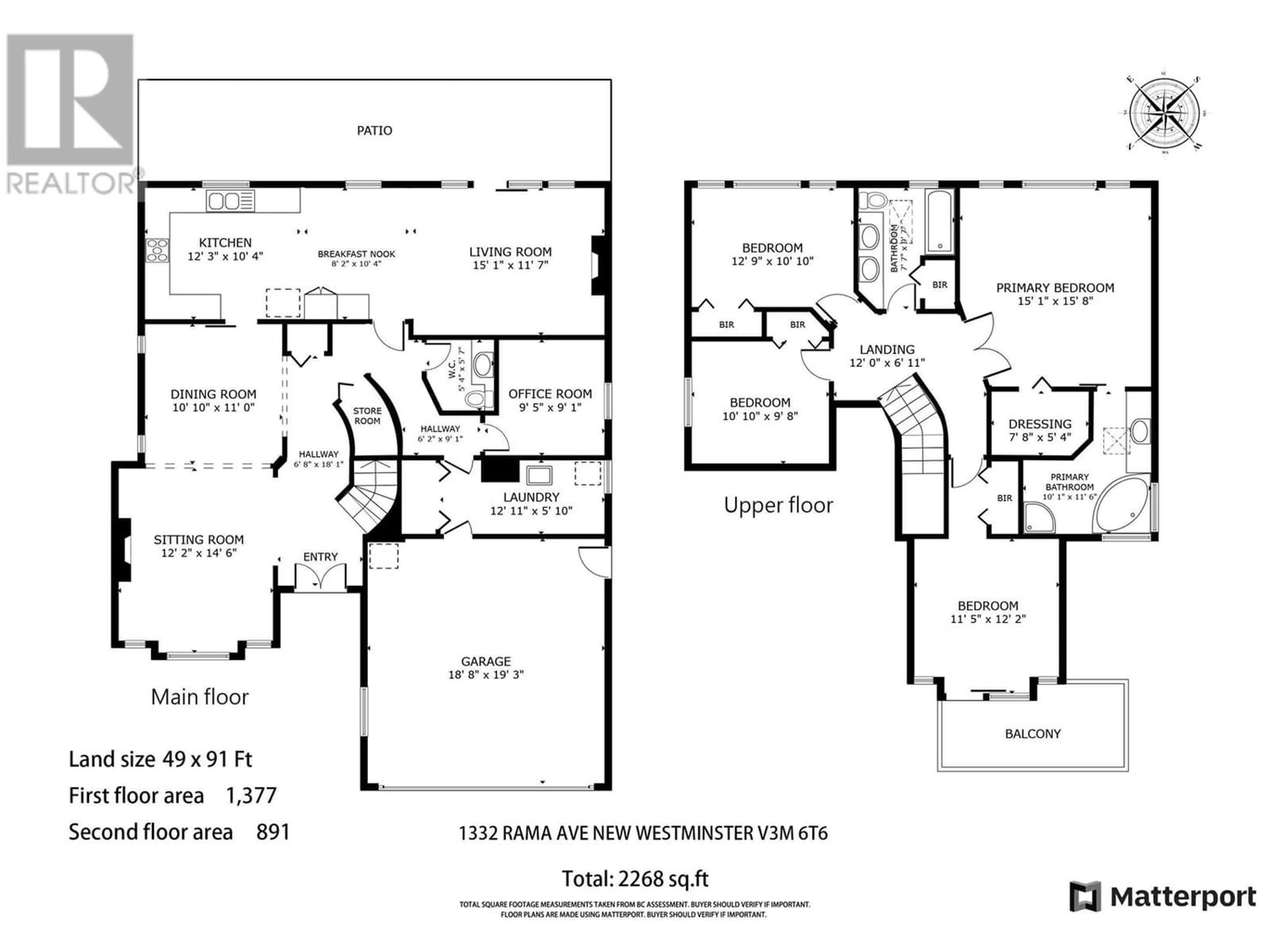 Floor plan for 1332 RAMA AVENUE, New Westminster British Columbia V3M6T6