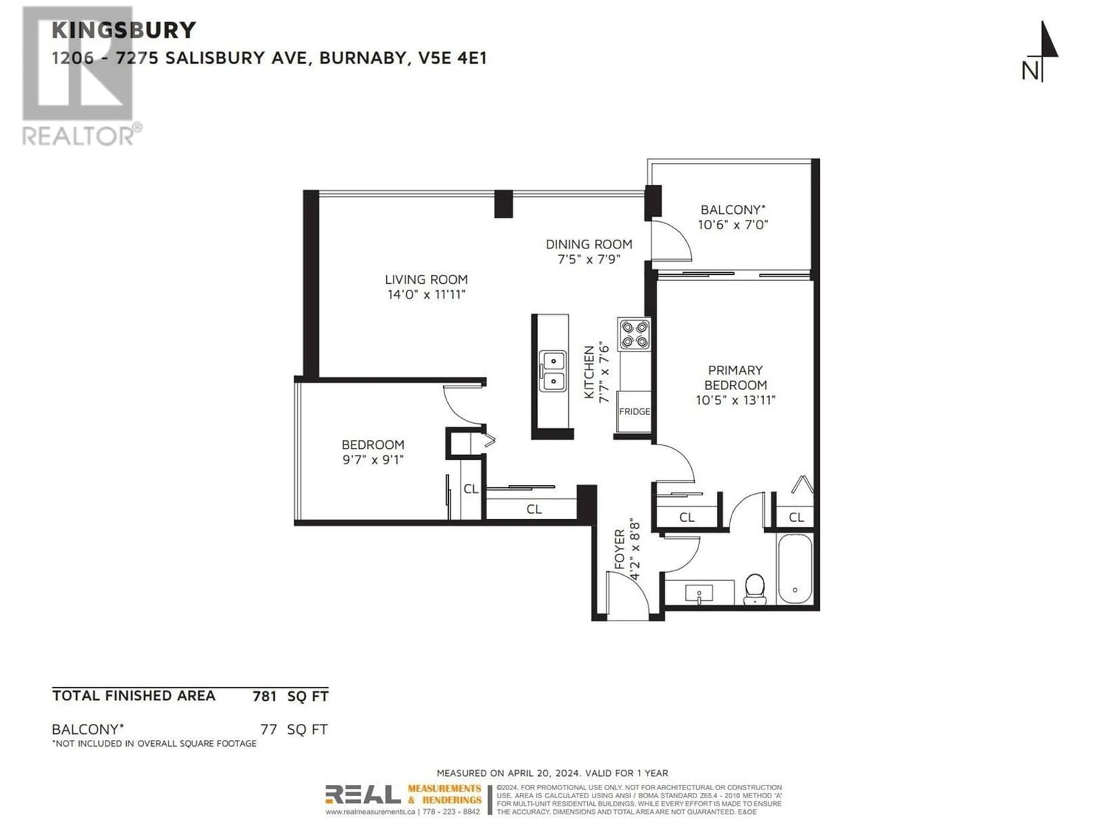 Floor plan for 1206 7275 SALISBURY AVENUE, Burnaby British Columbia V5E4E1