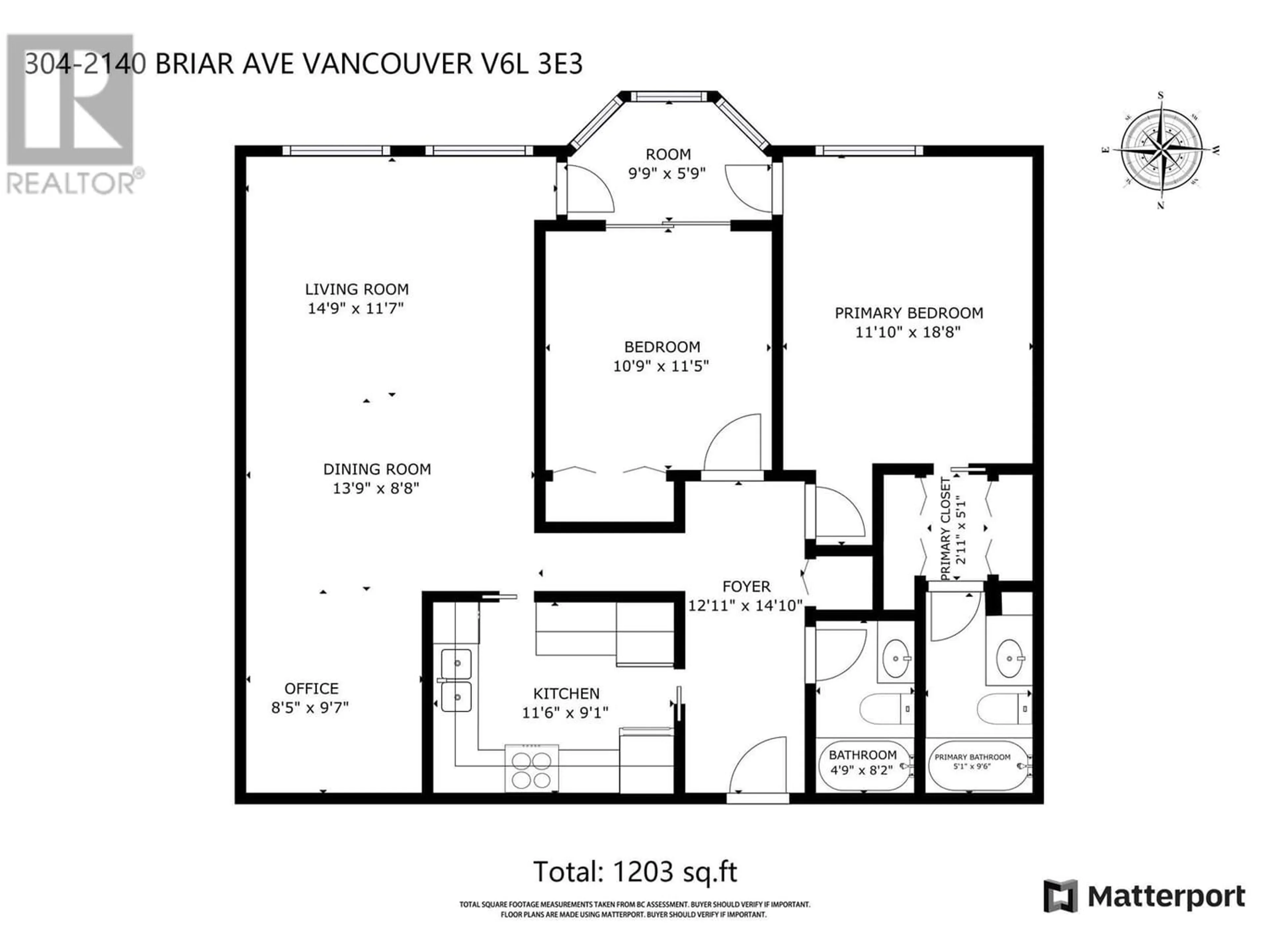 Floor plan for 304 2140 BRIAR AVENUE, Vancouver British Columbia V6L3E3