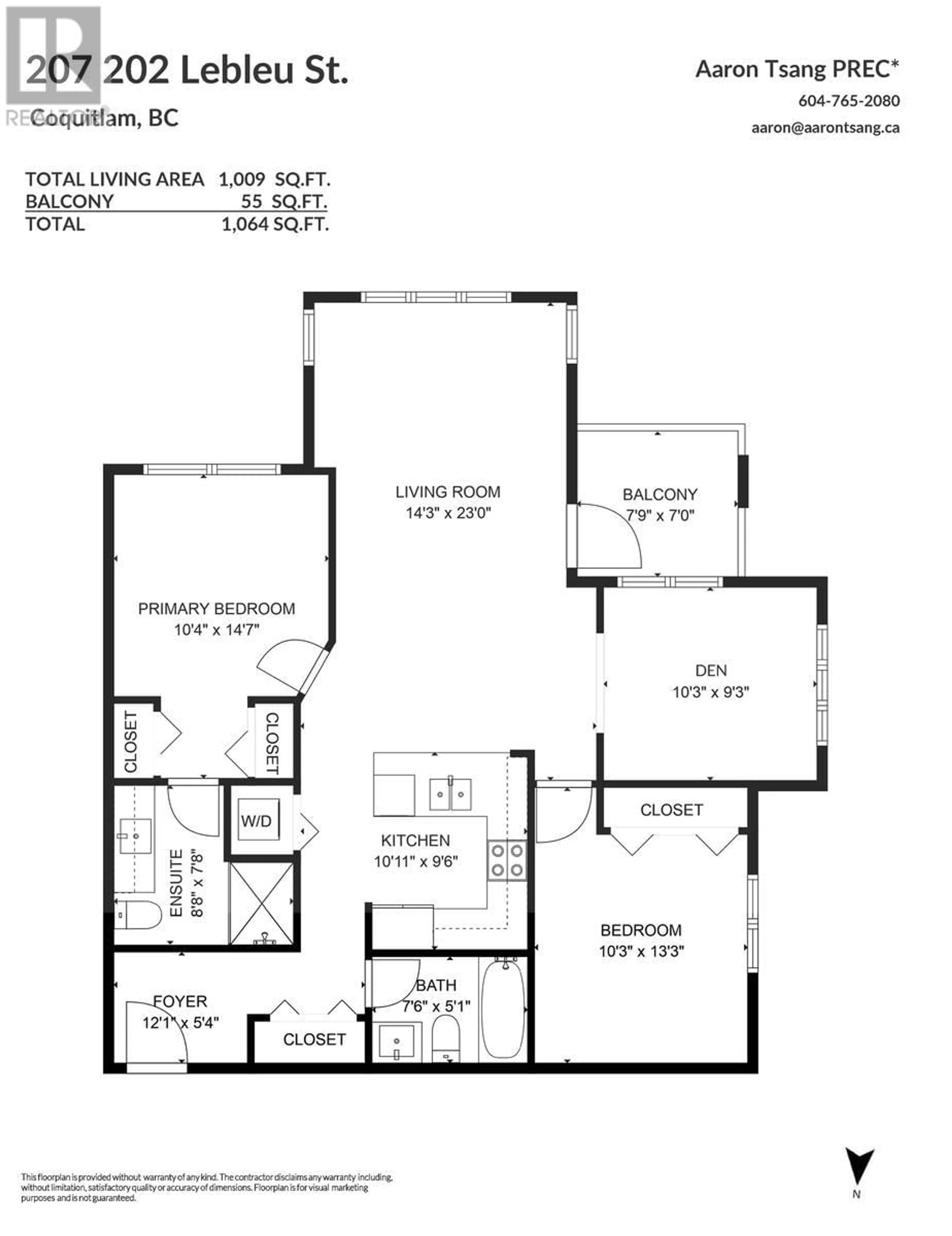 Floor plan for 207 202 LEBLEU ST, Coquitlam British Columbia V3K4L6