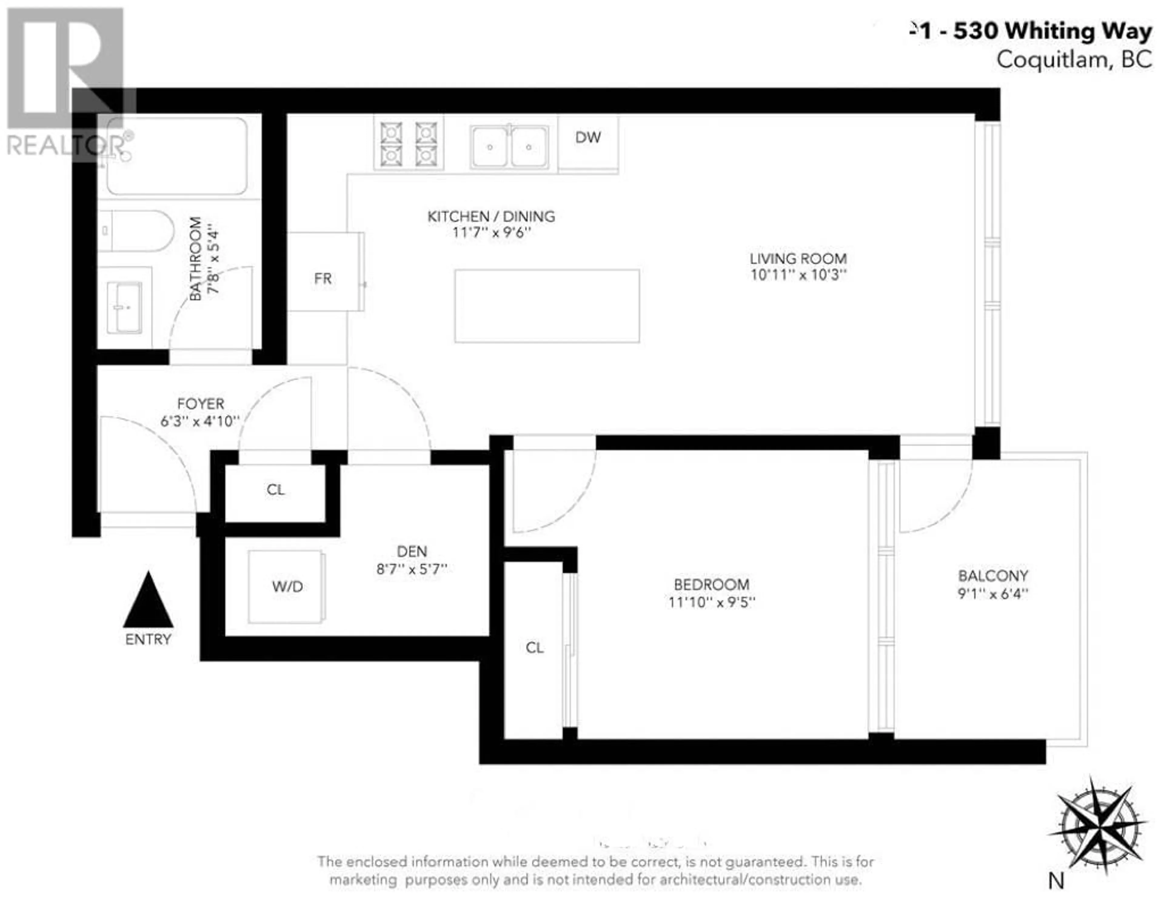 Floor plan for 401 530 WHITING WAY, Coquitlam British Columbia V3J0J4