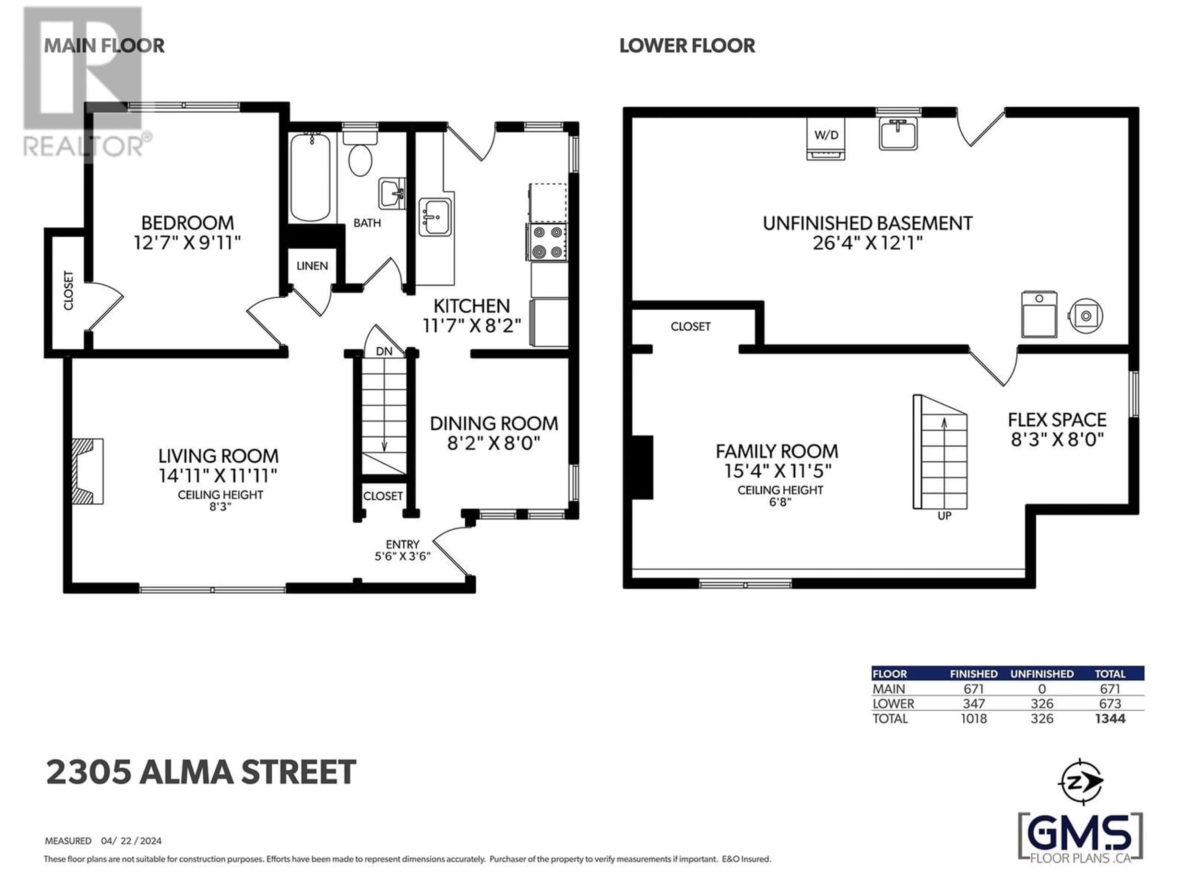 Floor plan for 2305 ALMA STREET, Vancouver British Columbia V6R3R4