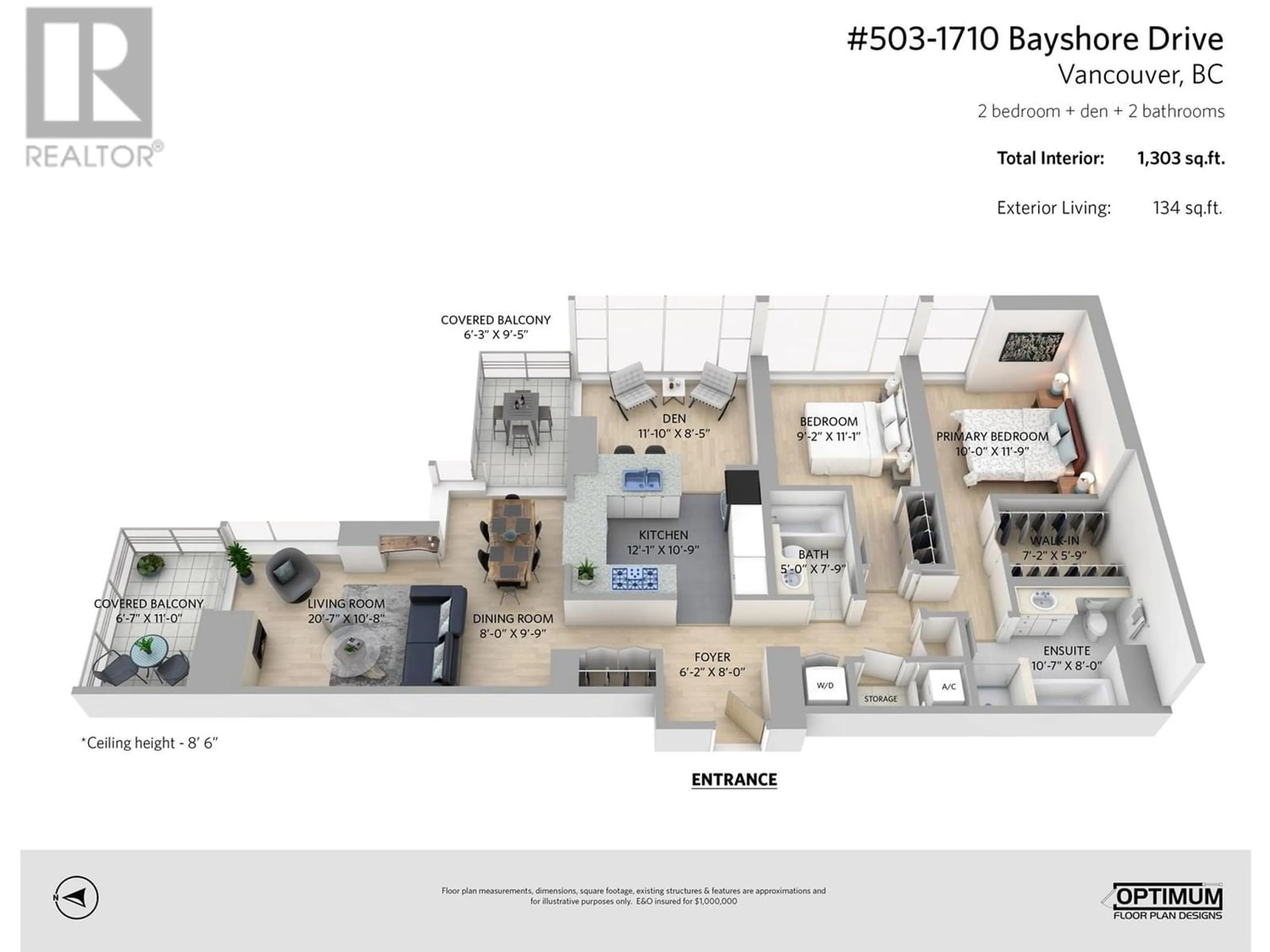 Floor plan for 503 1710 BAYSHORE DRIVE, Vancouver British Columbia V6G3G4