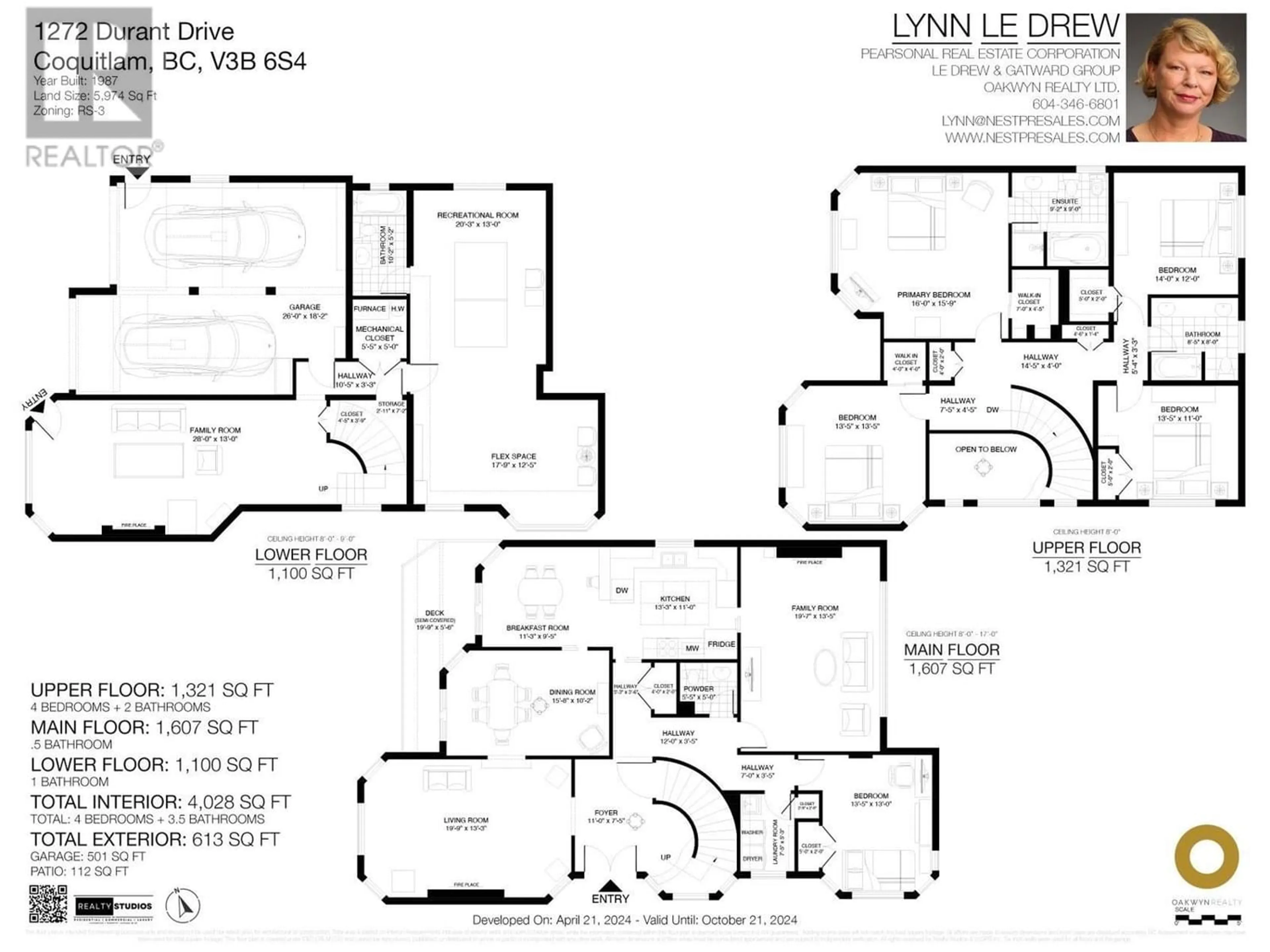 Floor plan for 1272 DURANT DRIVE, Coquitlam British Columbia V3B6S4