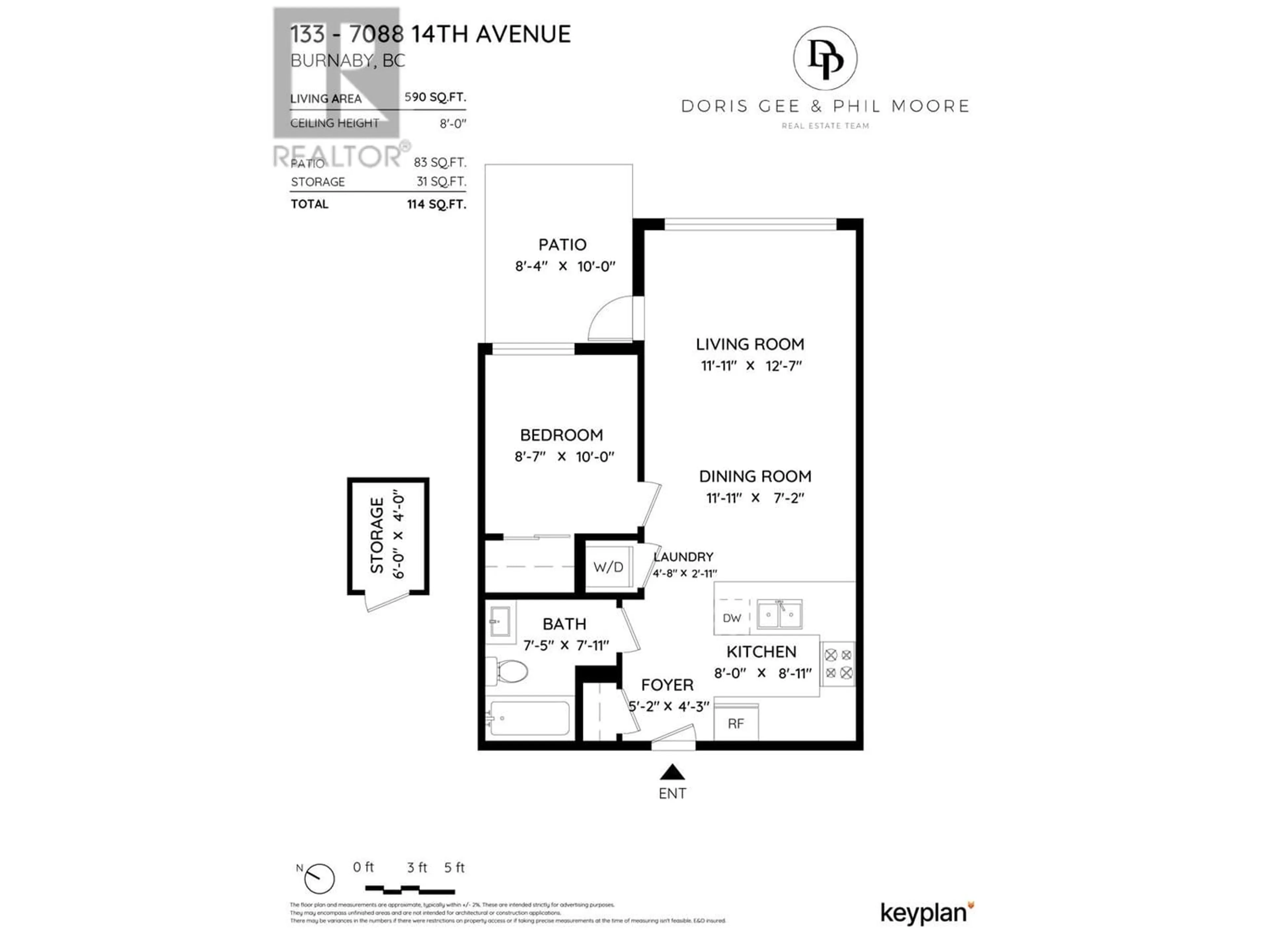 Floor plan for 133 7088 14TH AVENUE, Burnaby British Columbia V3N0E7