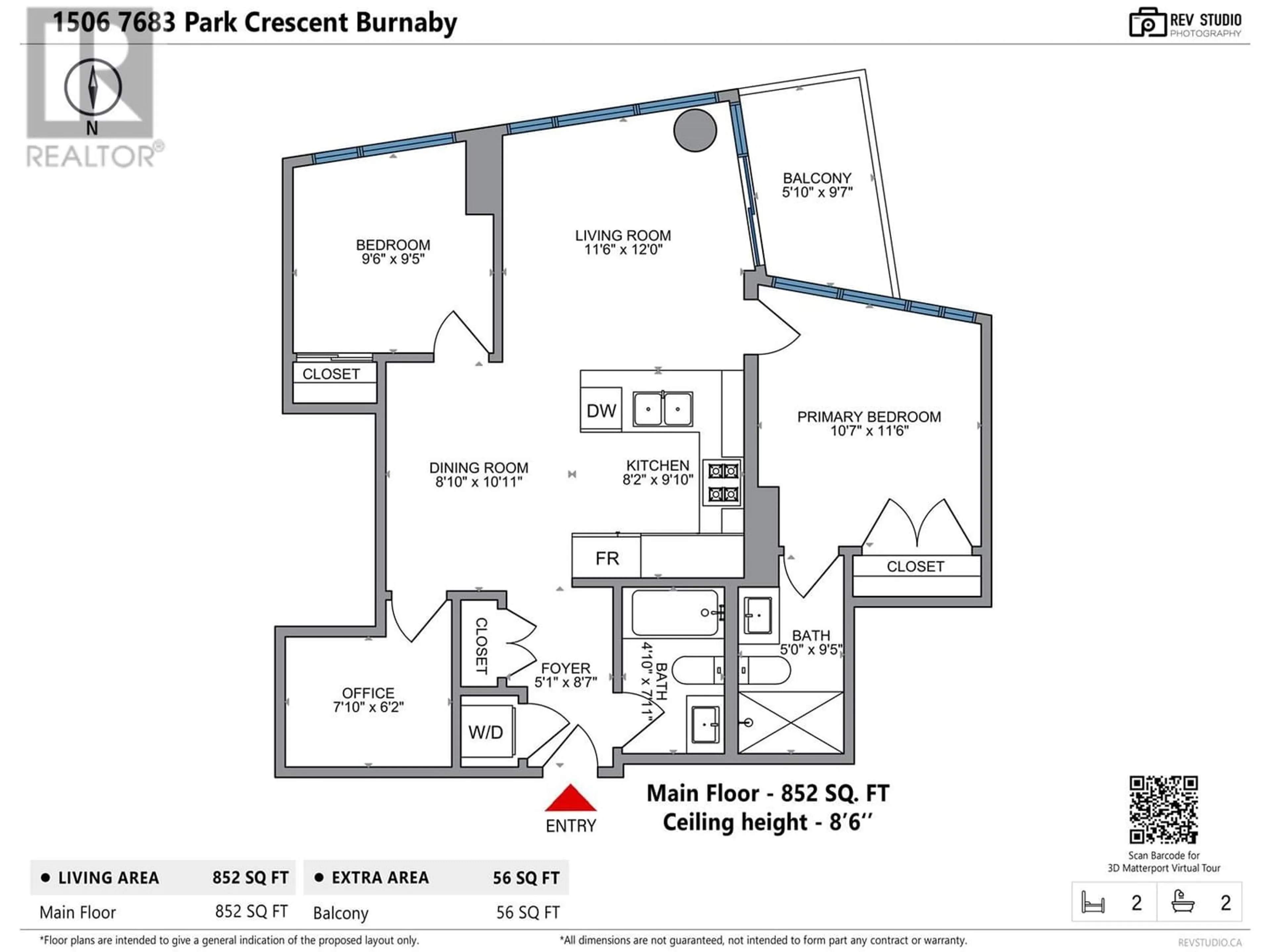 Floor plan for 1506 7683 PARK CRESCENT, Burnaby British Columbia V3N0J4