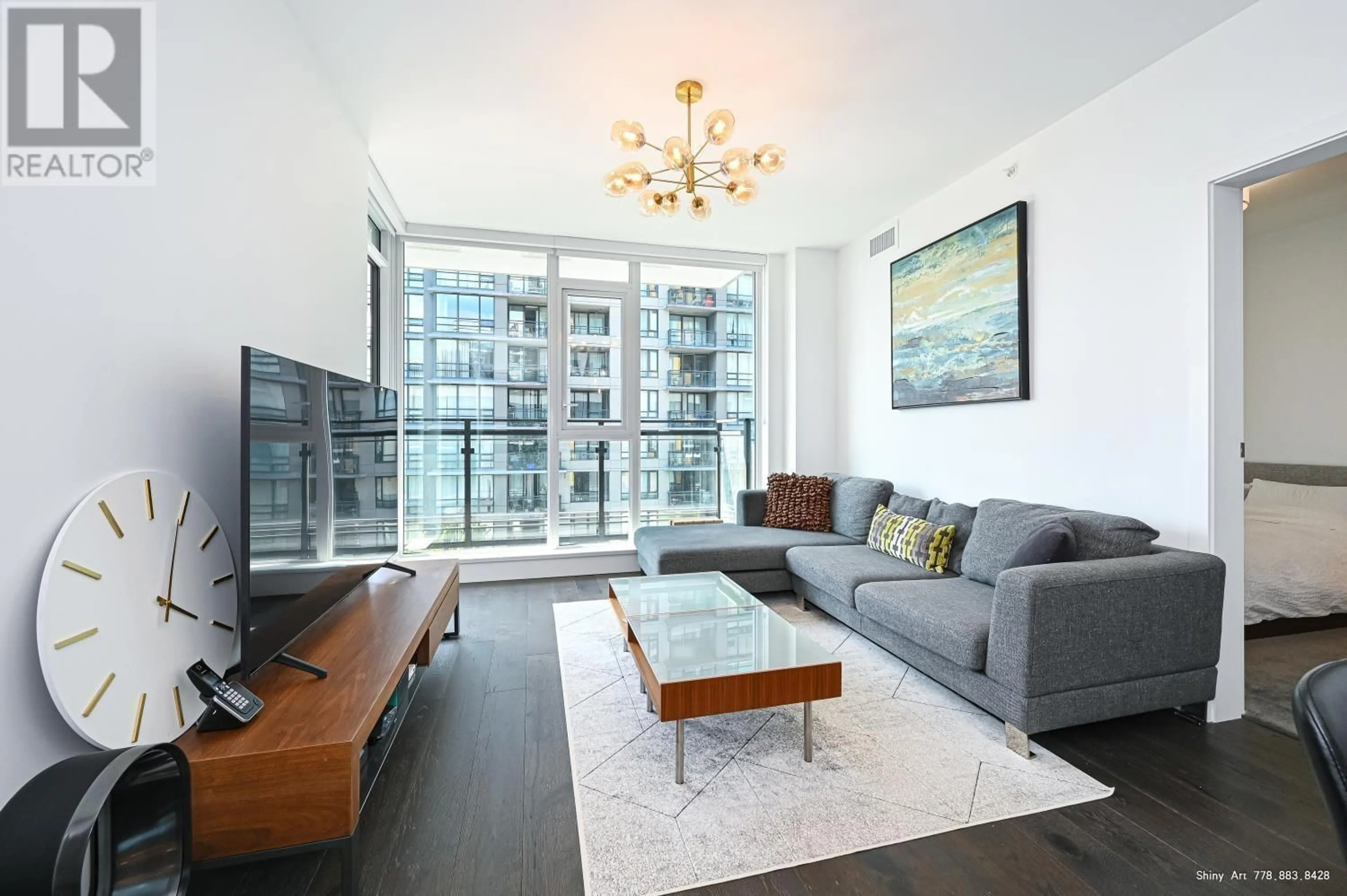 Living room, wood floors for 701 3200 CORVETTE WAY, Richmond British Columbia V6X0T8