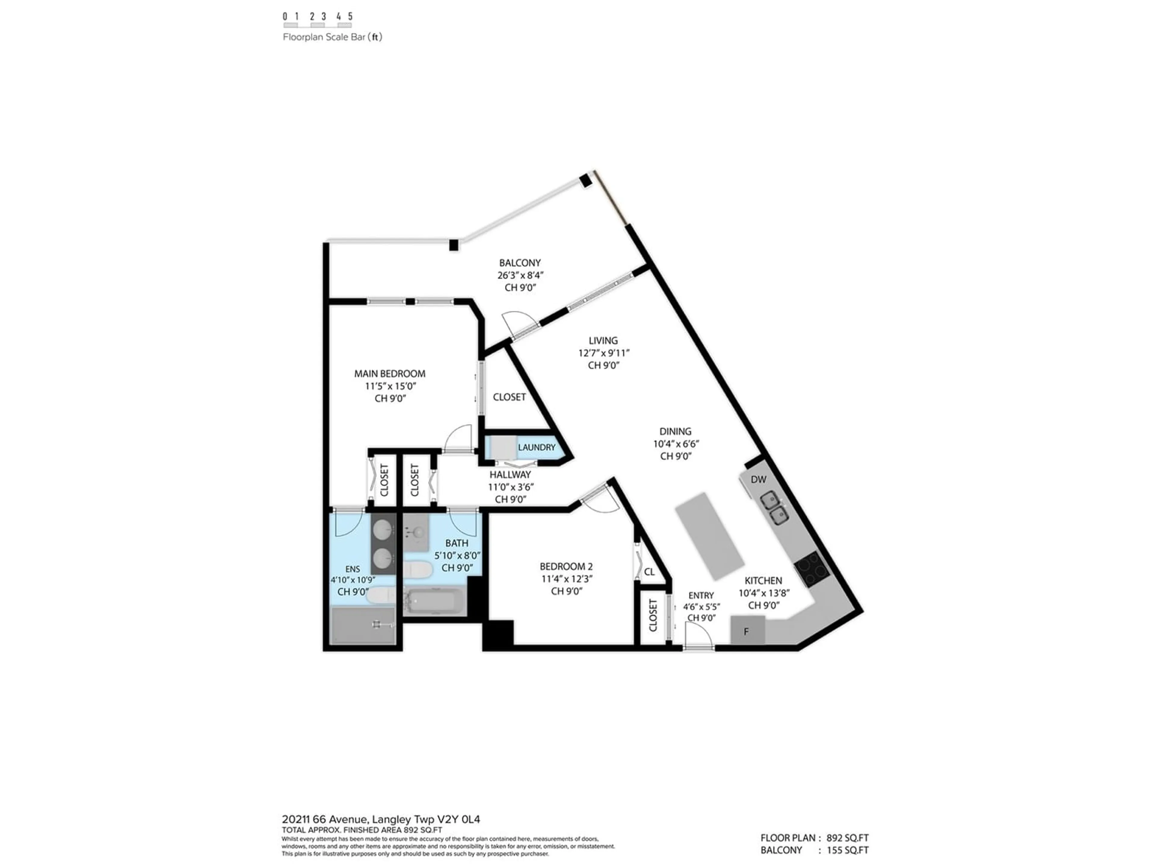 Floor plan for D303 20211 66 AVENUE, Langley British Columbia V2Y0L4