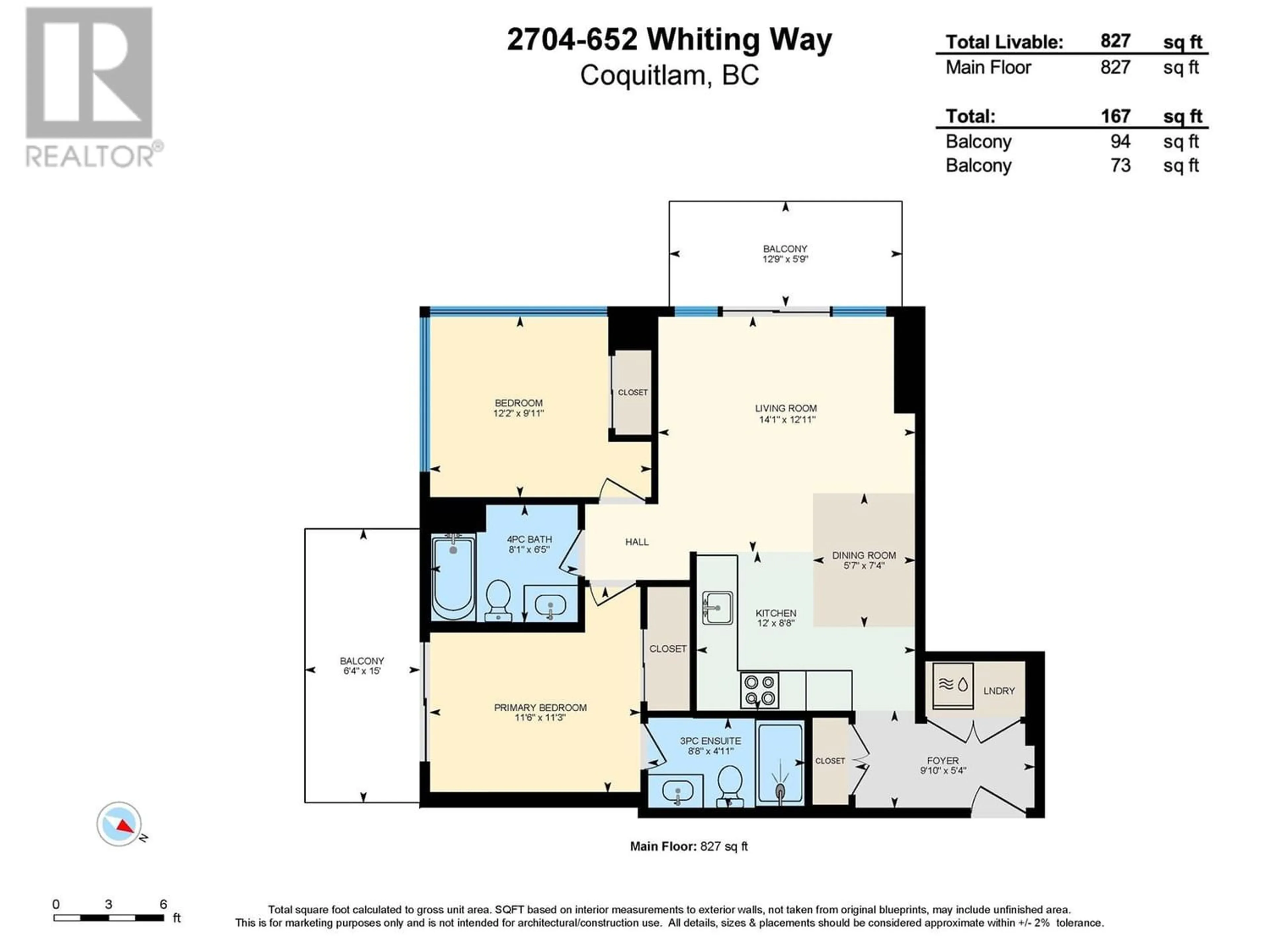 Floor plan for 2704 652 WHITING WAY, Coquitlam British Columbia V3J0K3