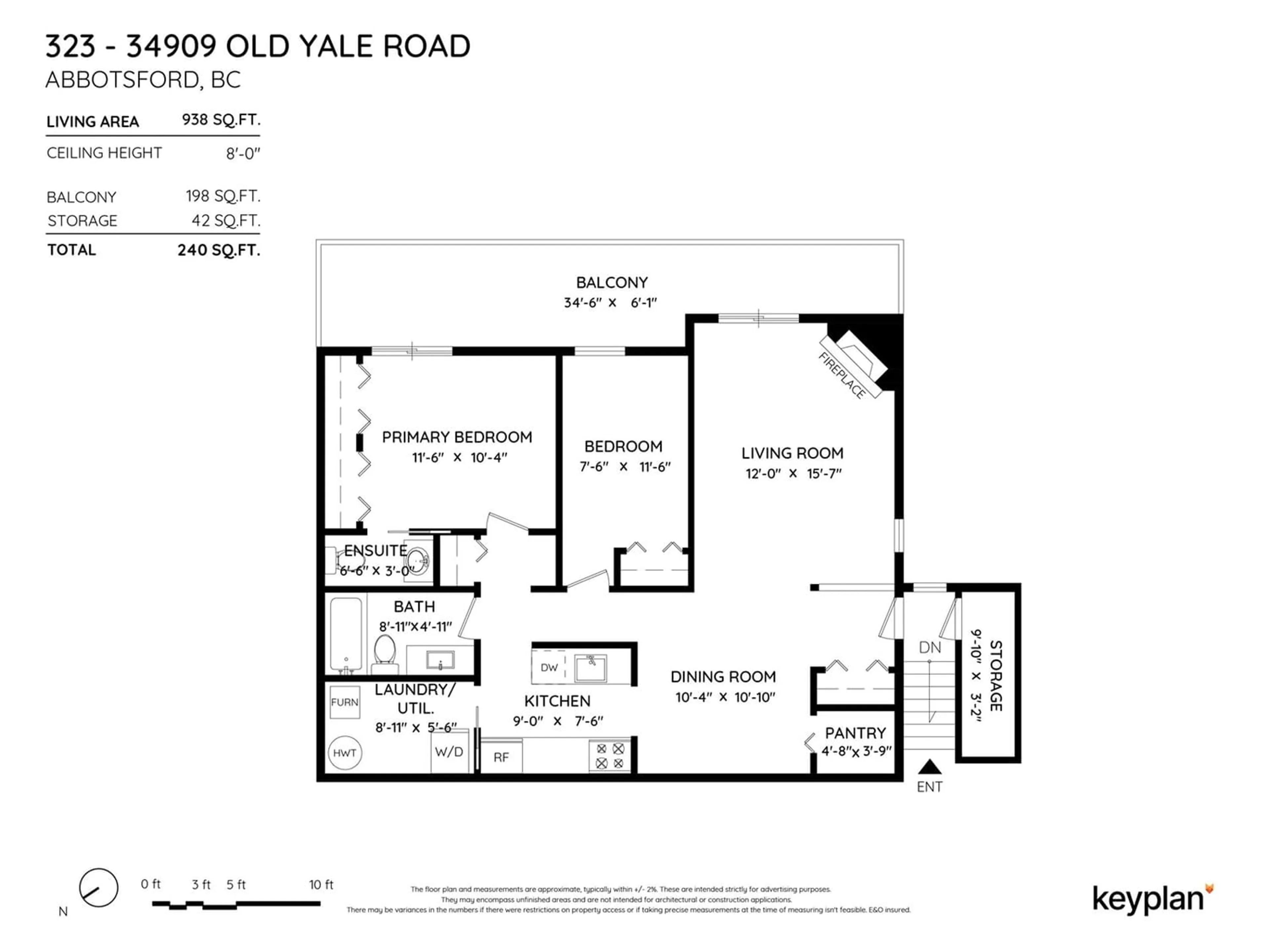 Floor plan for 323 34909 OLD YALE ROAD, Abbotsford British Columbia V3G2E7