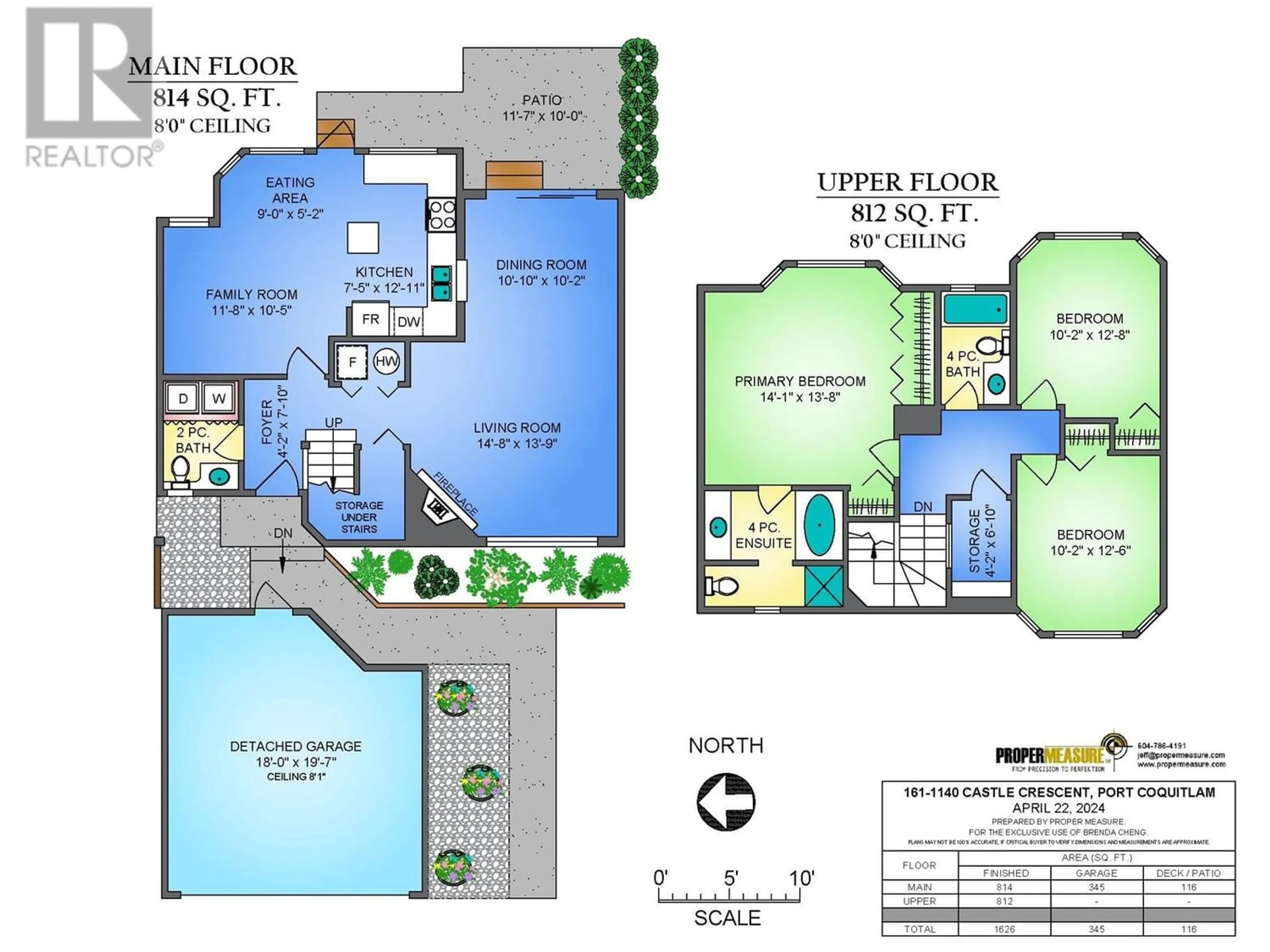 Floor plan for 161 1140 CASTLE CRESCENT, Port Coquitlam British Columbia V3C5R3