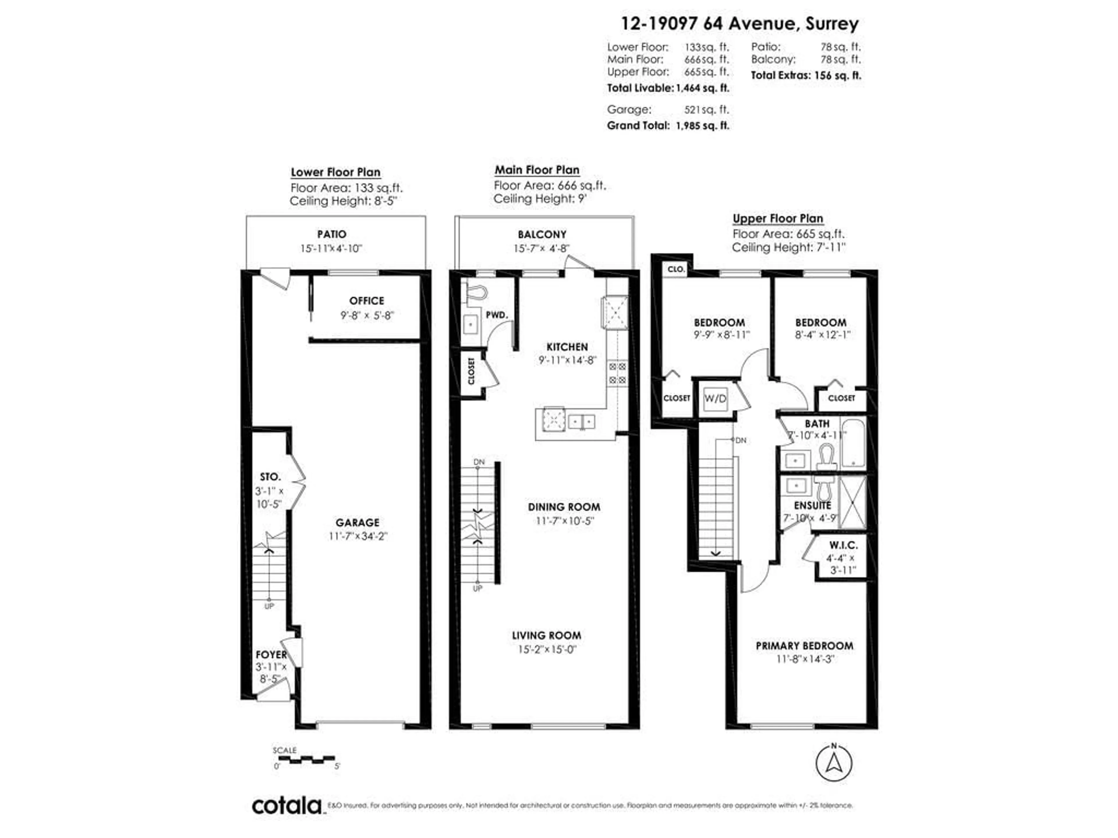 Floor plan for 12 19097 64 AVENUE, Surrey British Columbia V3S6X5