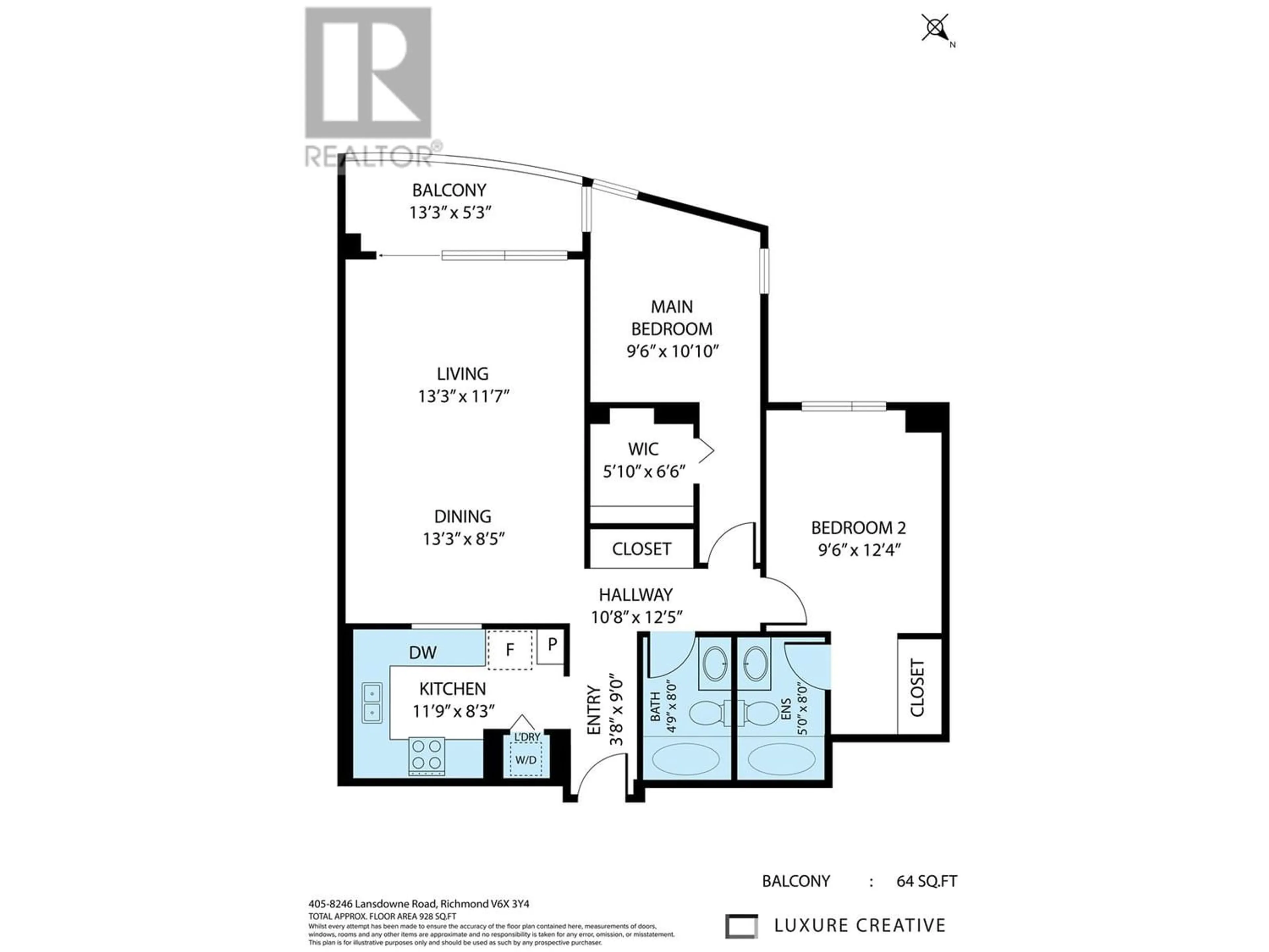 Floor plan for 405 8246 LANSDOWNE ROAD, Richmond British Columbia V6X3Y4