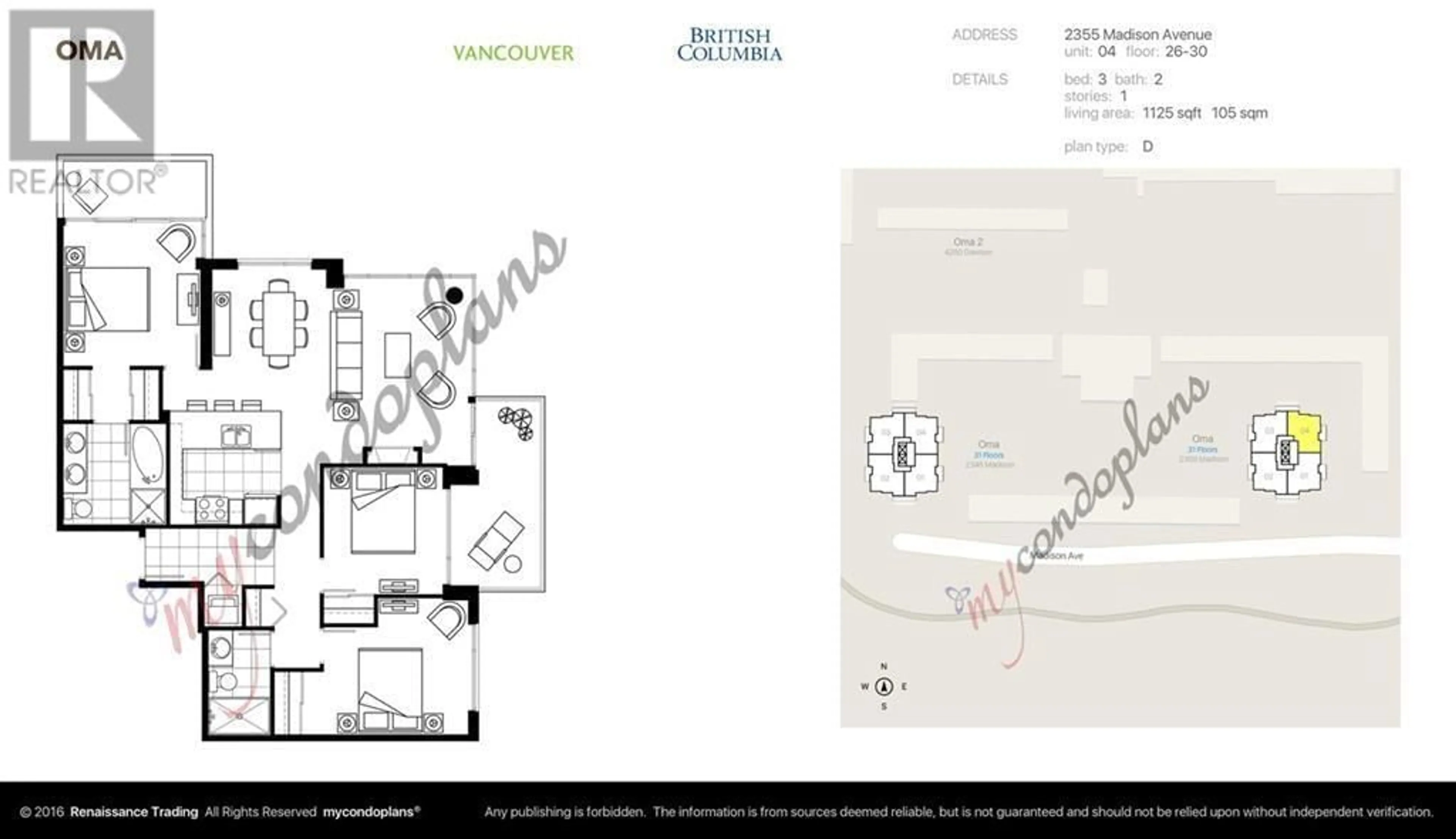 Floor plan for 2804 2355 MADISON AVENUE, Burnaby British Columbia V5V0B3